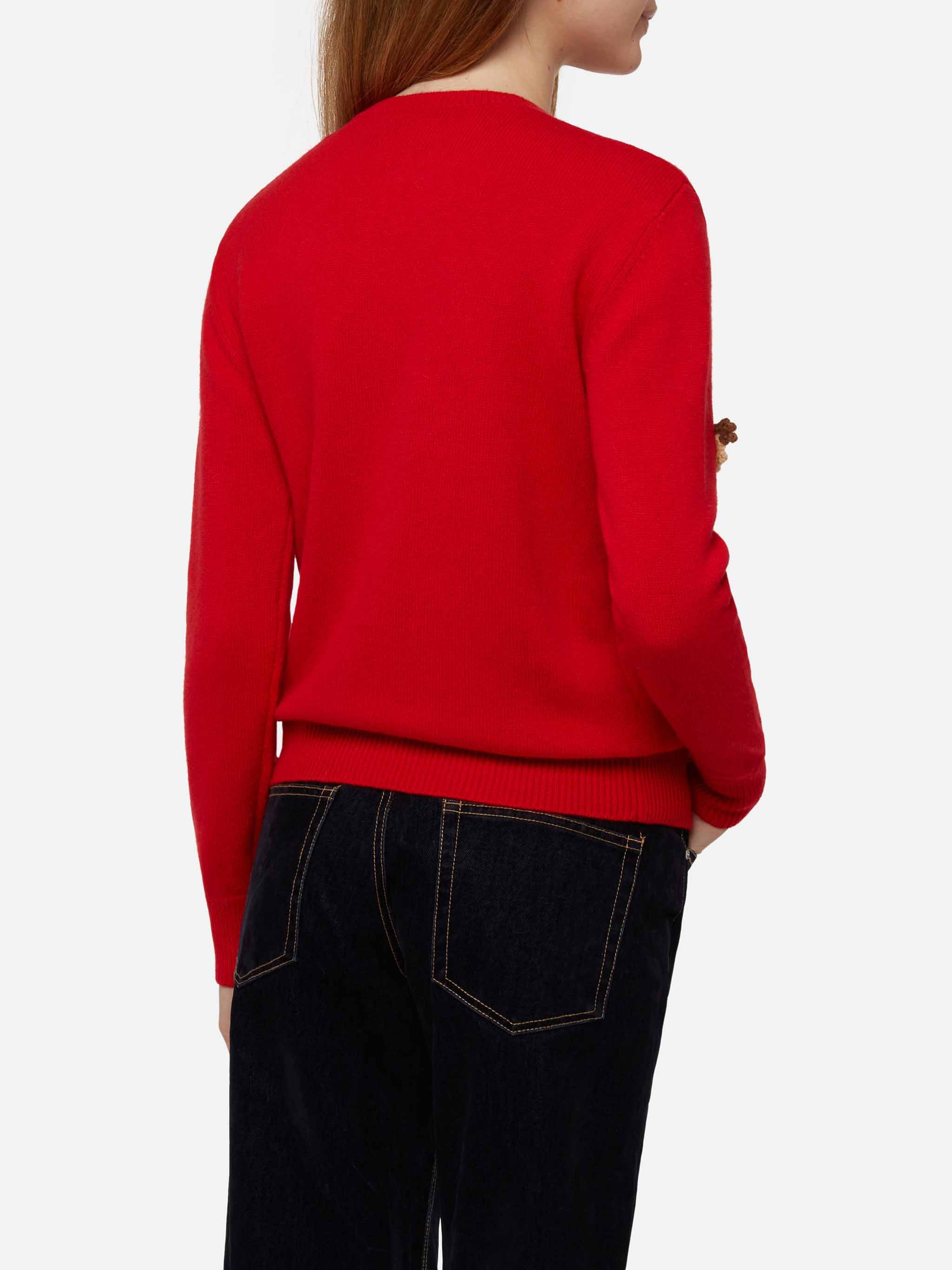 Maglia New Queen brushed rossa con patch natalizie - Image 3