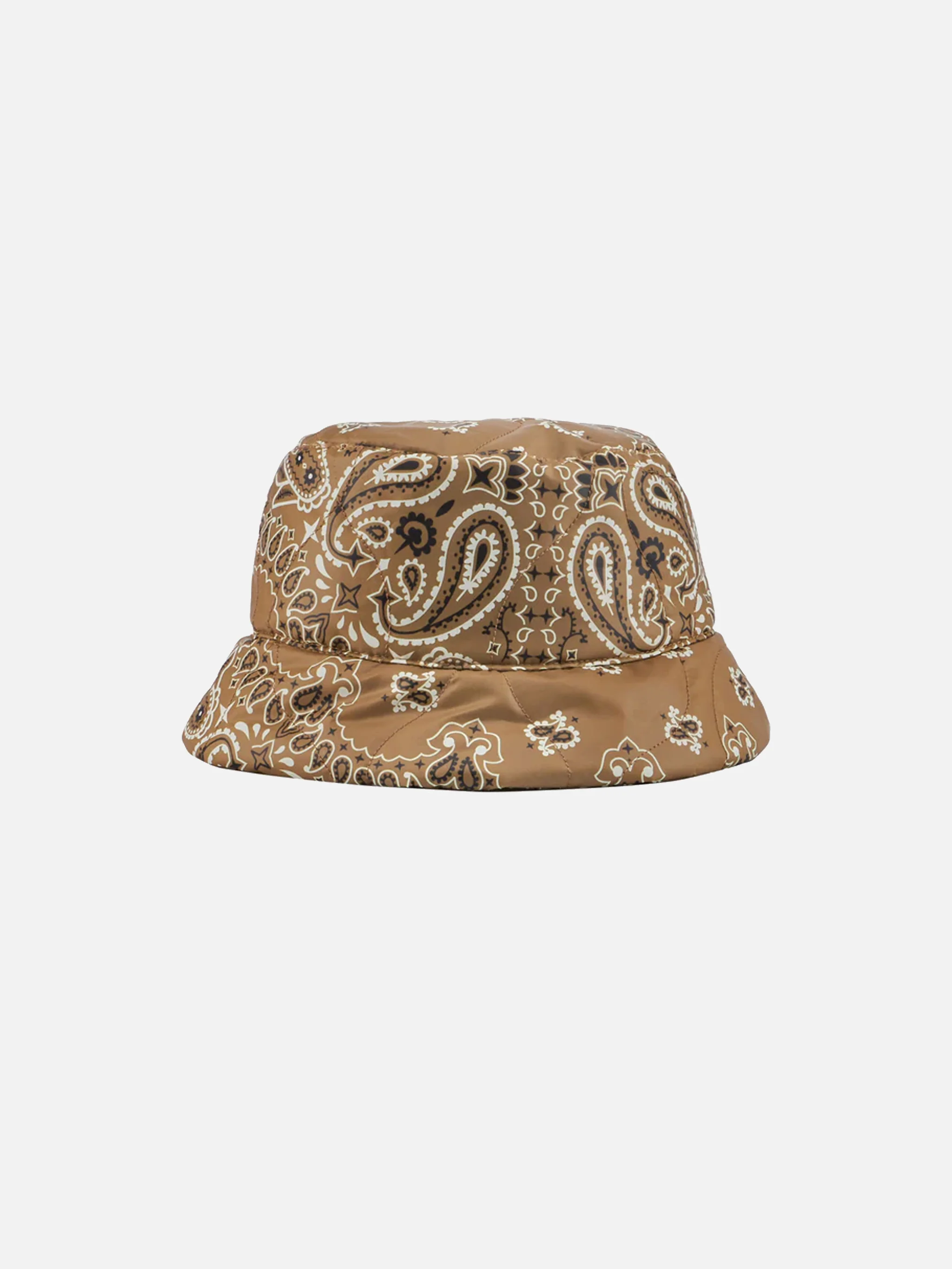 Brown and white Jude bucket hat with bandana print - Image 2