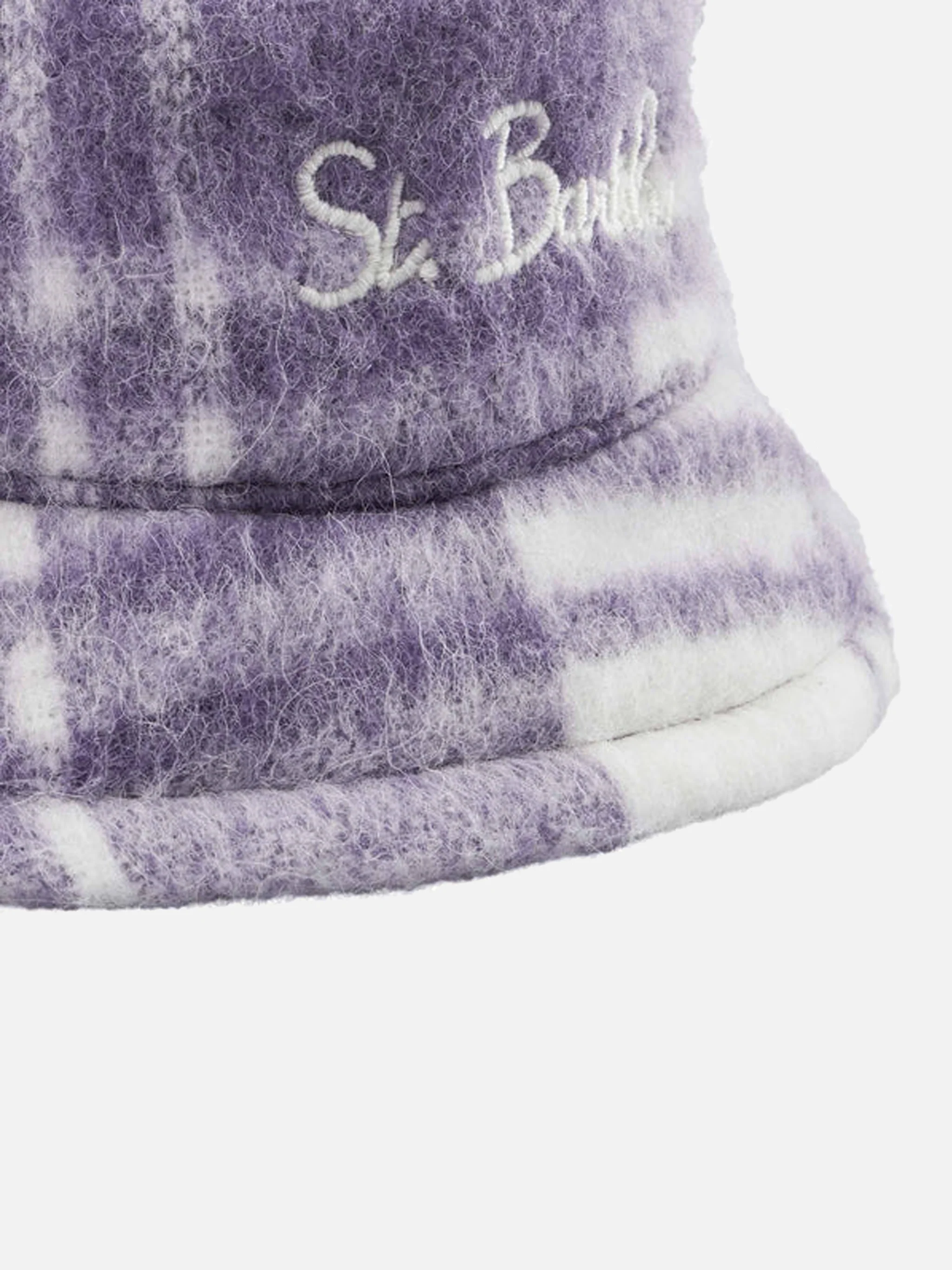Jude white and lilac tartan bucket hat - Image 2