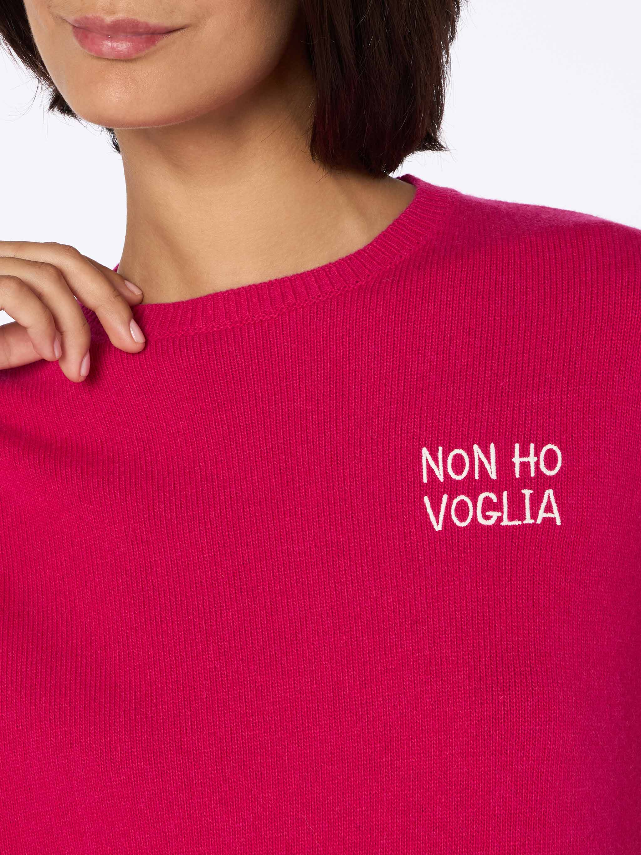 New Queen burgundy sweater with non ho voglia embroidery