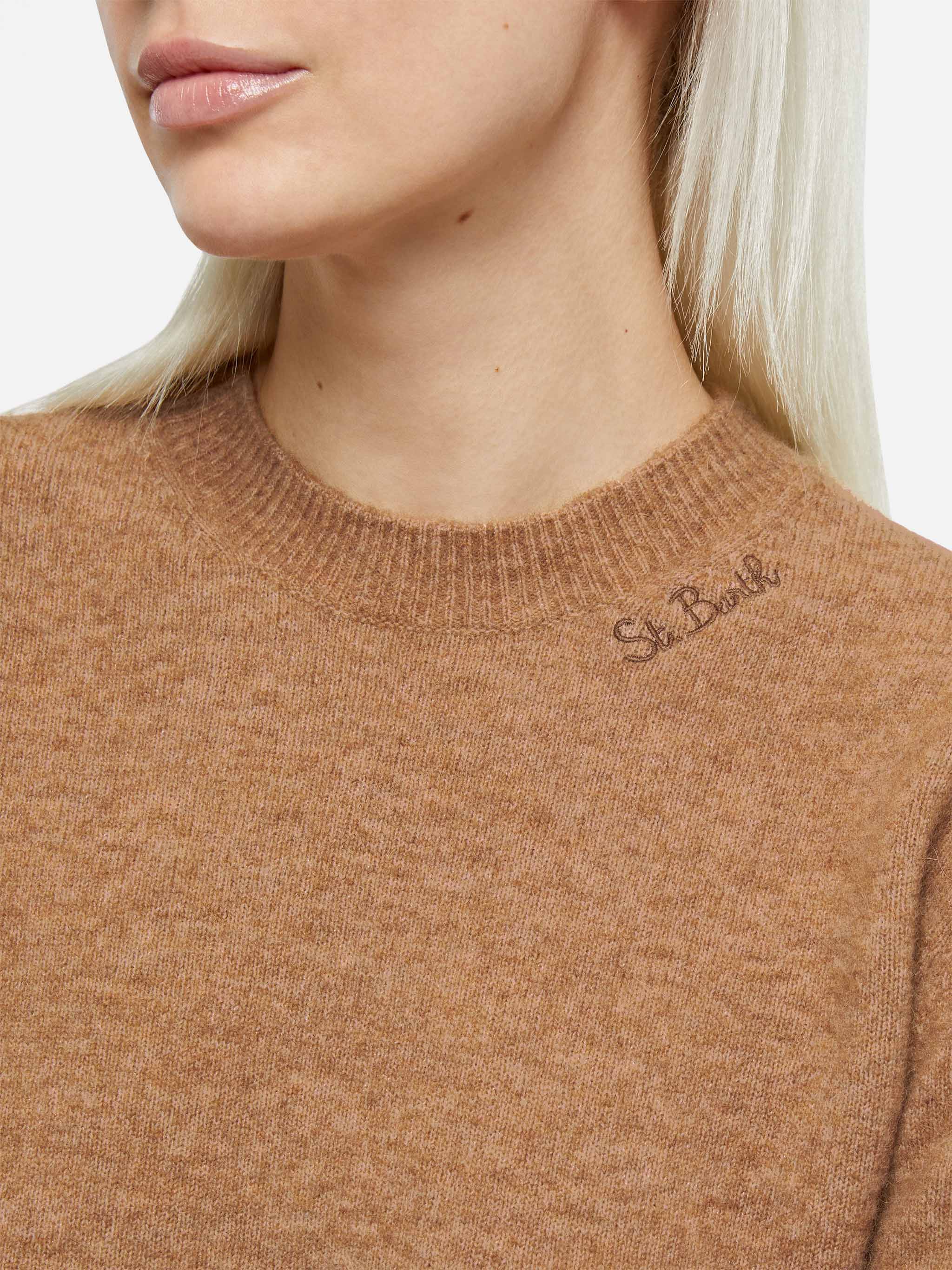 Sorbonne camel stretch yarn sweater - Image 2