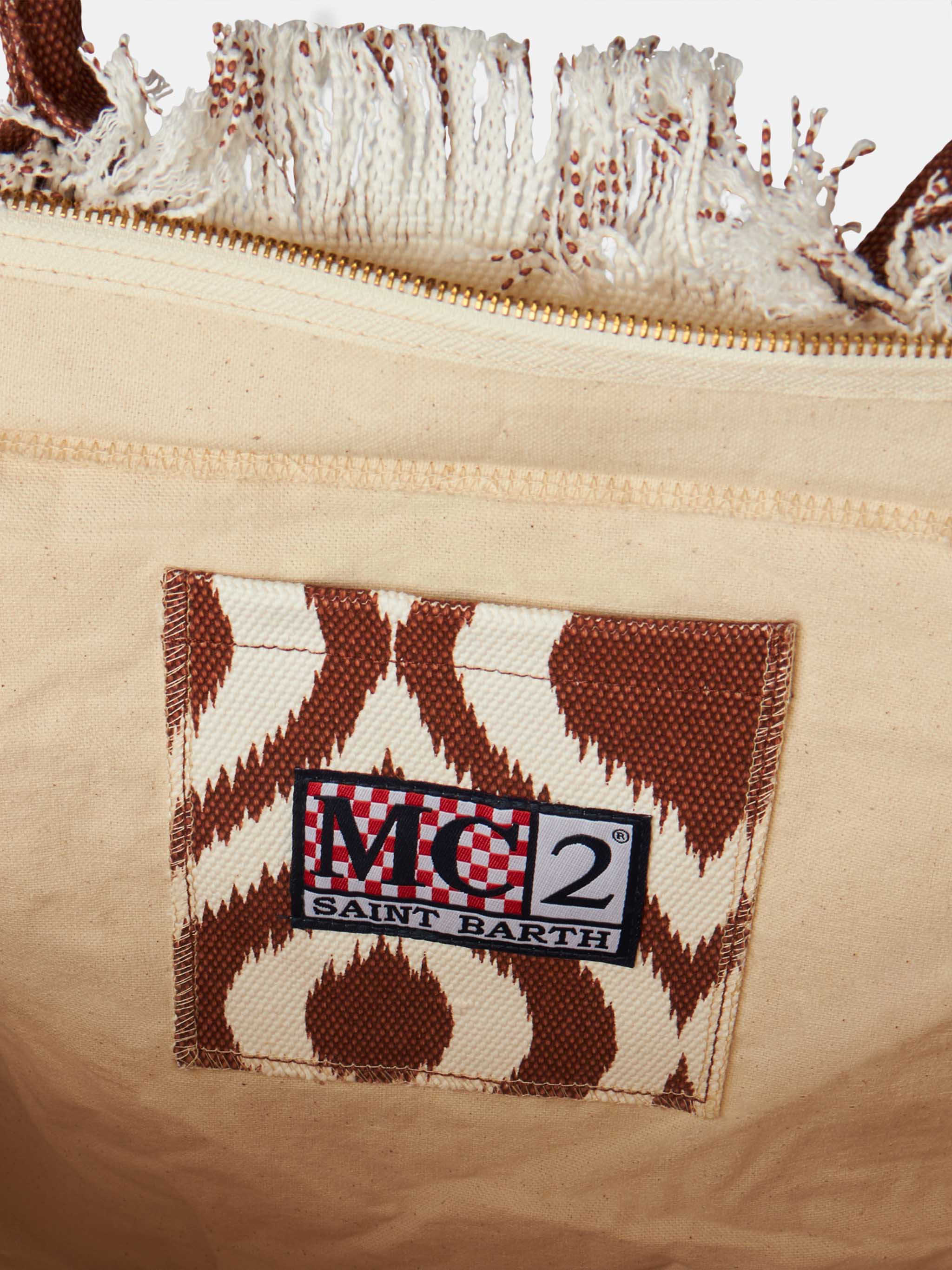 Vanity canvas shoulder bag with ikat print - Image 4