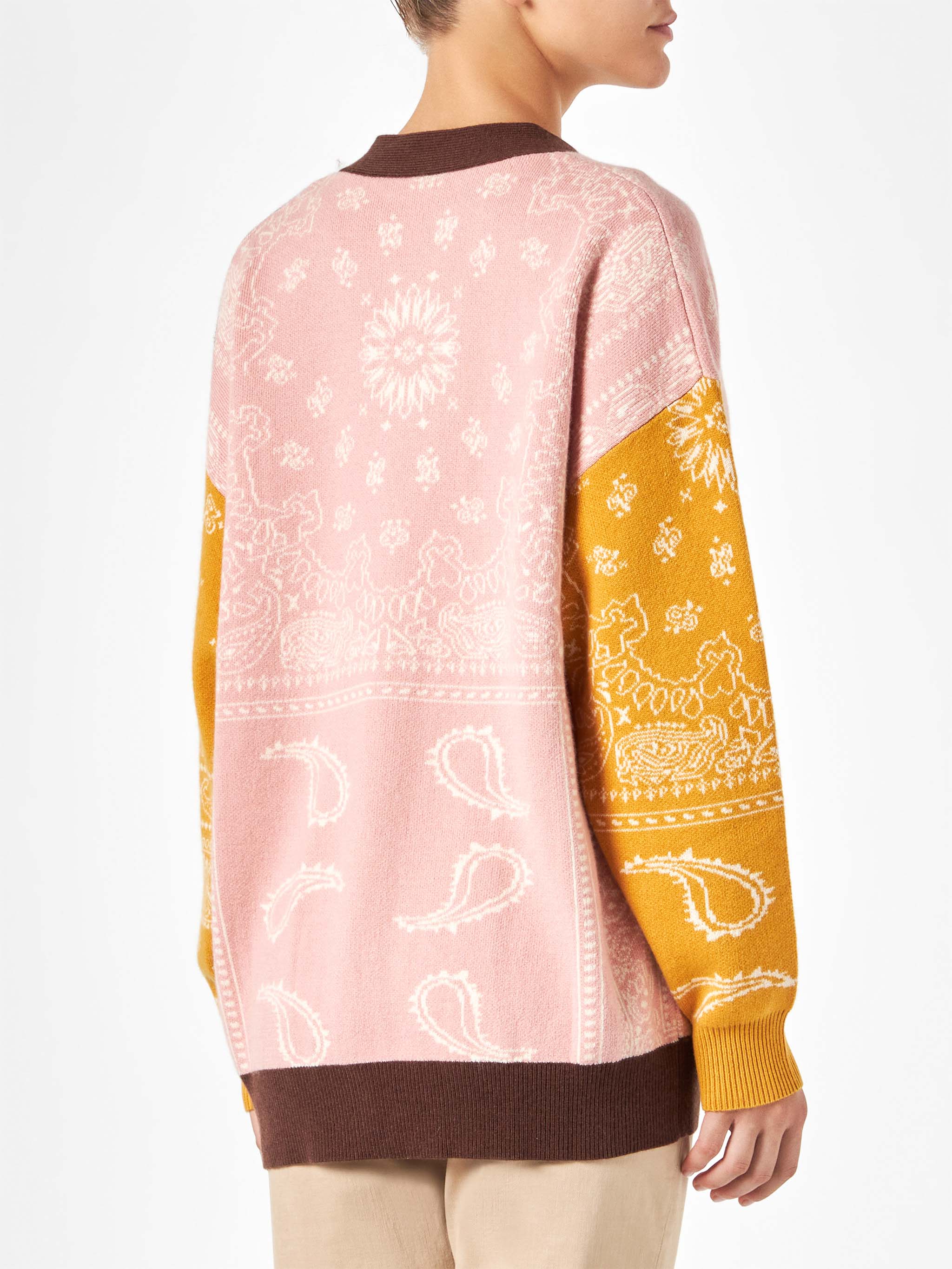 Chloe multicolor bandana print cashmere blend cardigan - Image 3