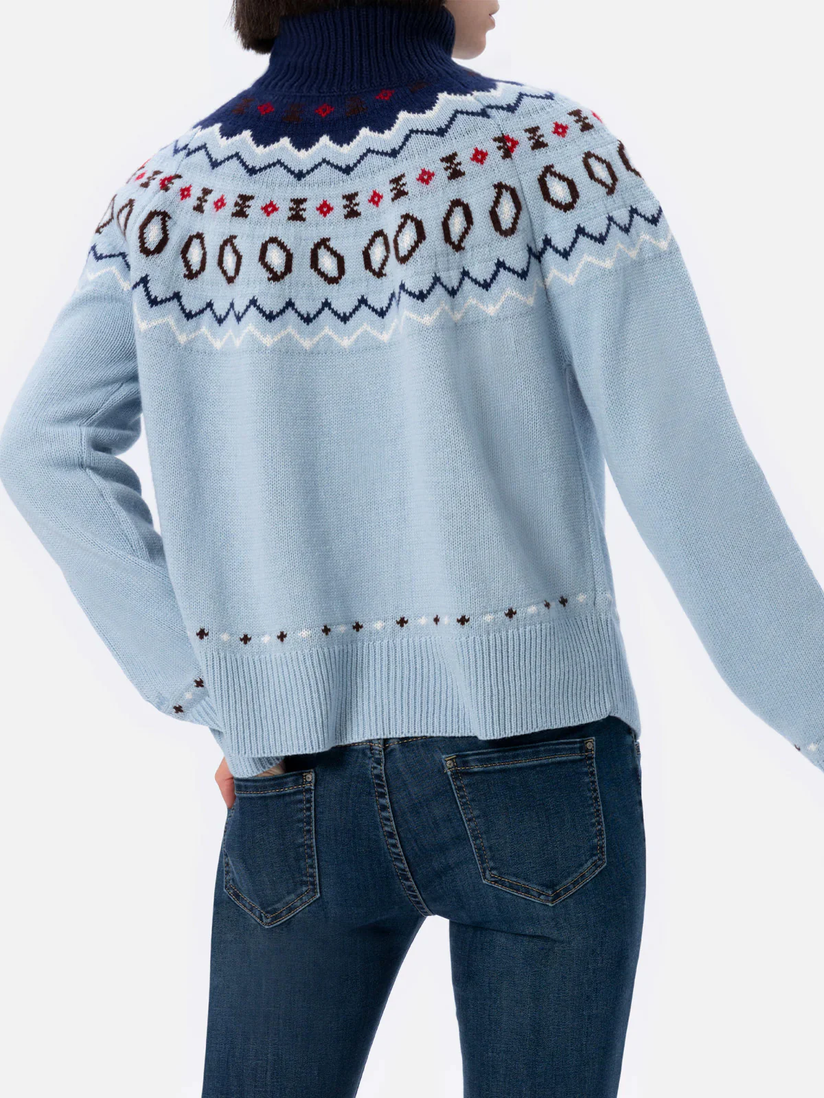 Meghan cashmere blend sweater with jacquard - Image 3
