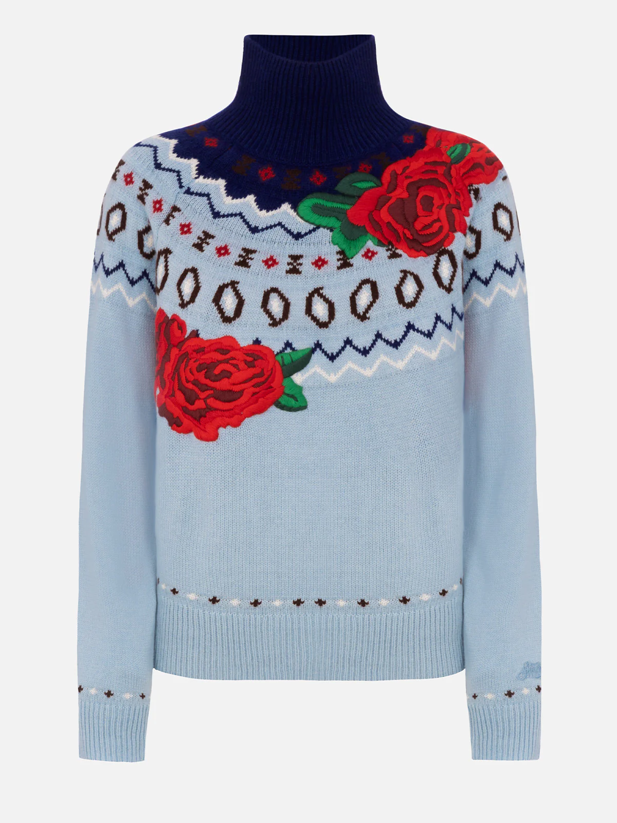 Meghan cashmere blend sweater with jacquard - Image 4