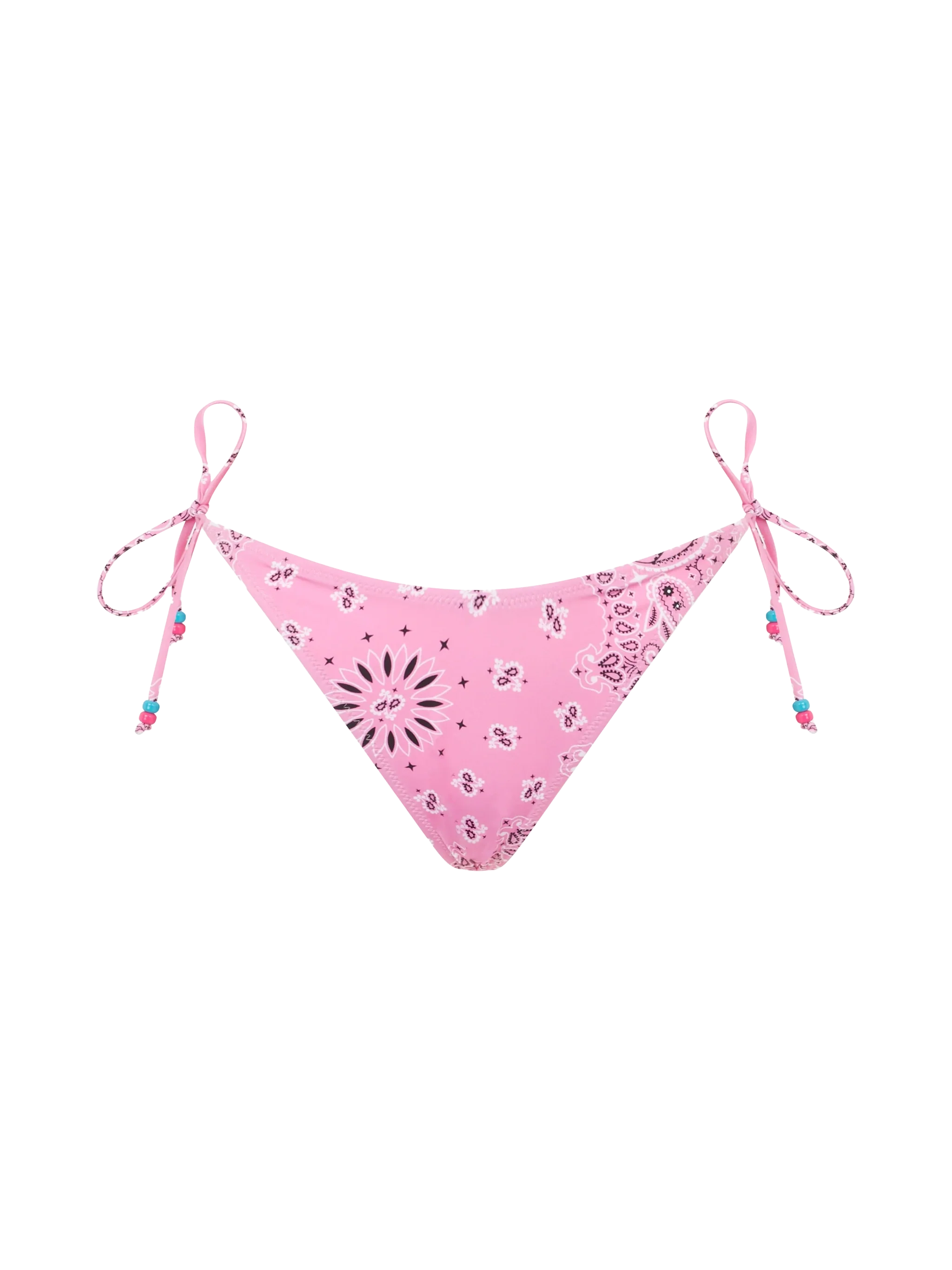 Pink bandana Norah cheeky swim briefs with charms