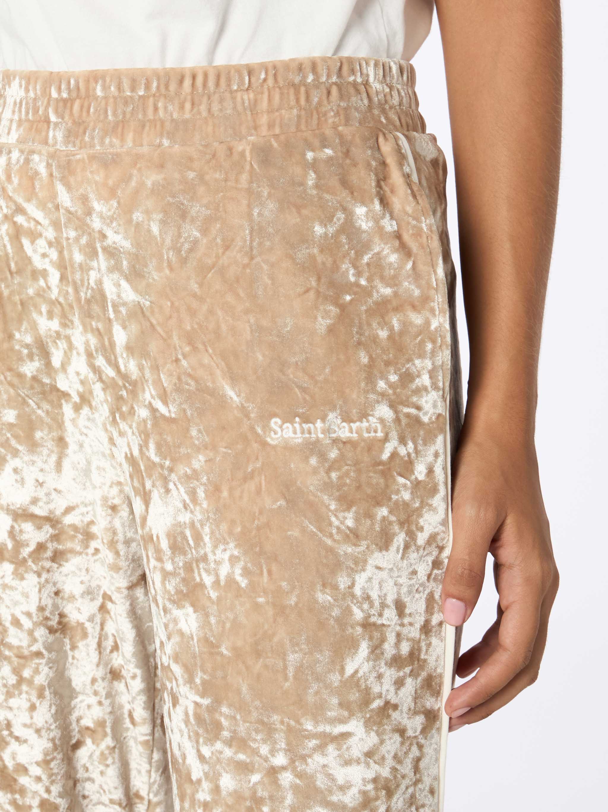 Yvonne beige chenille jogger pants - Image 3