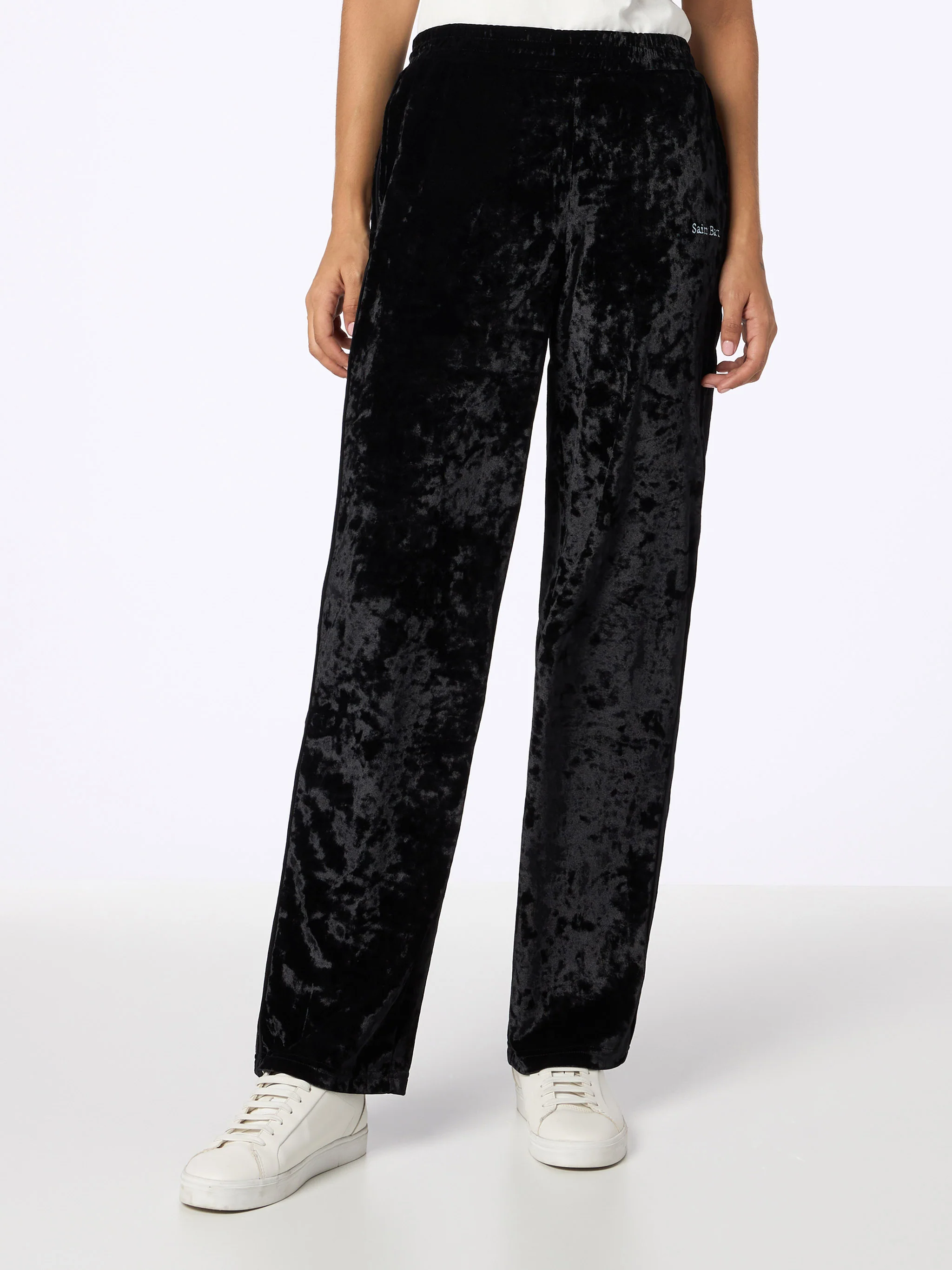 Yvonne black chenille jogger pants