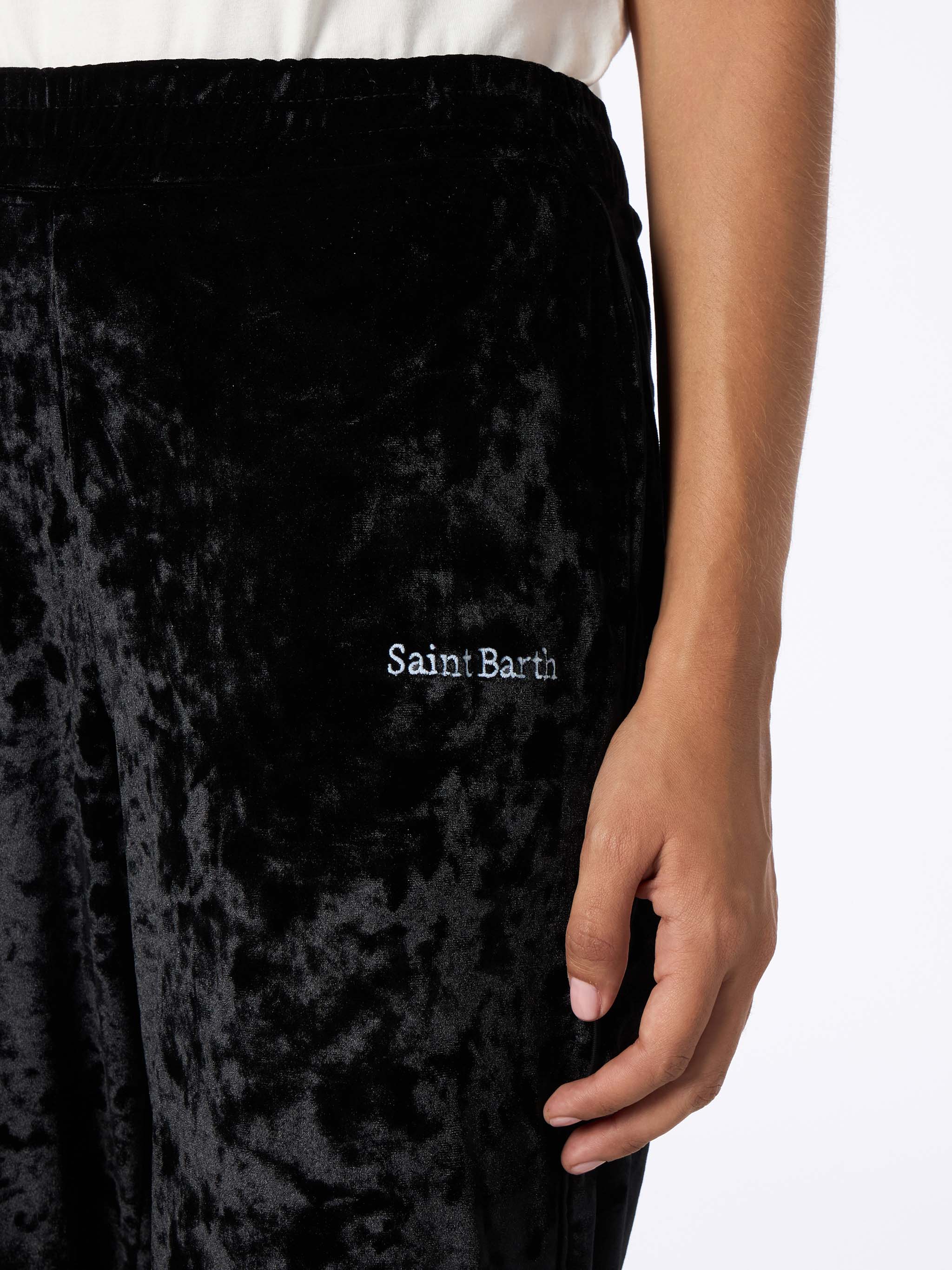 Yvonne black chenille jogger pants - Image 3