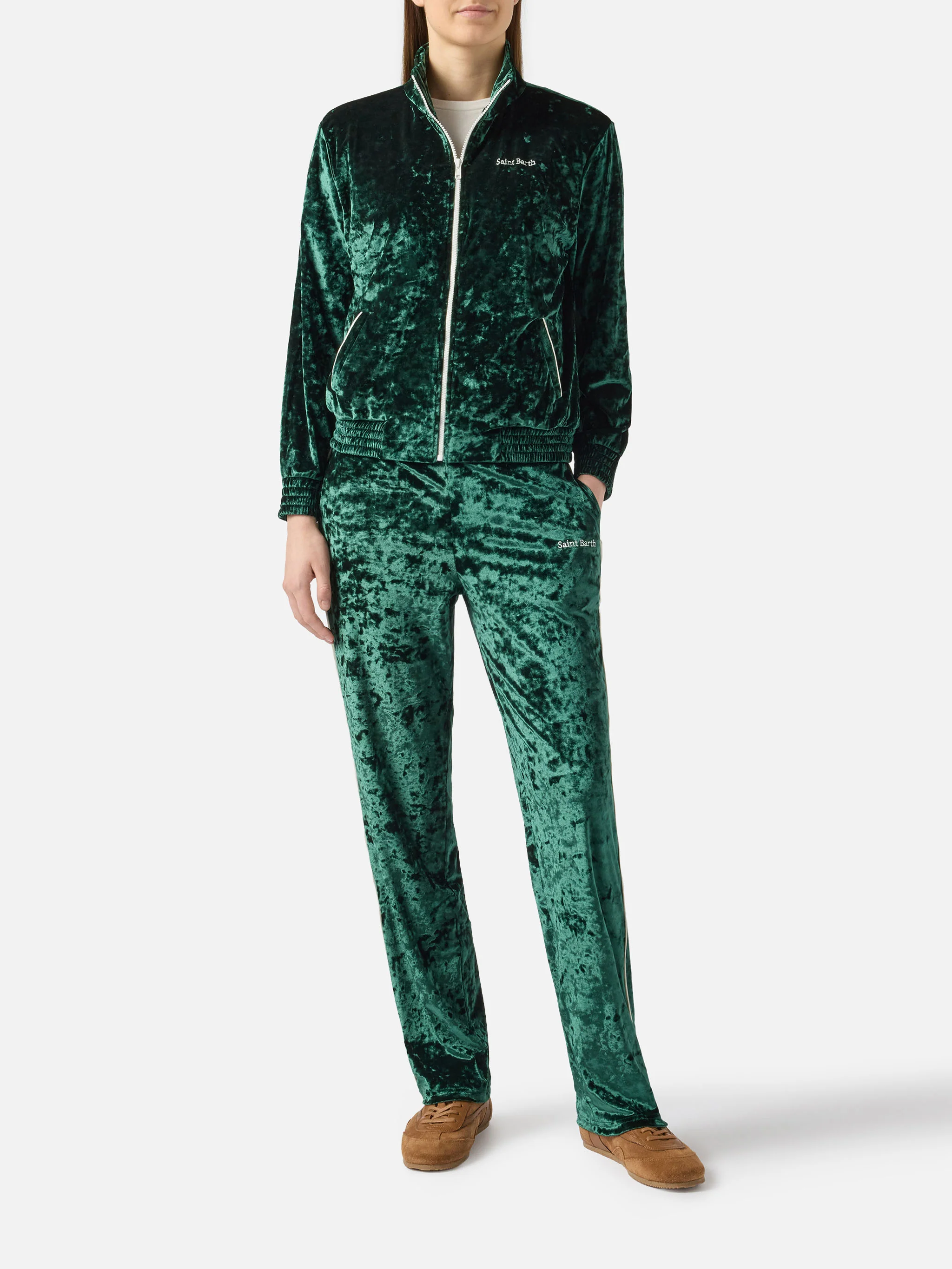 Yvonne green chenille pants - Image 2