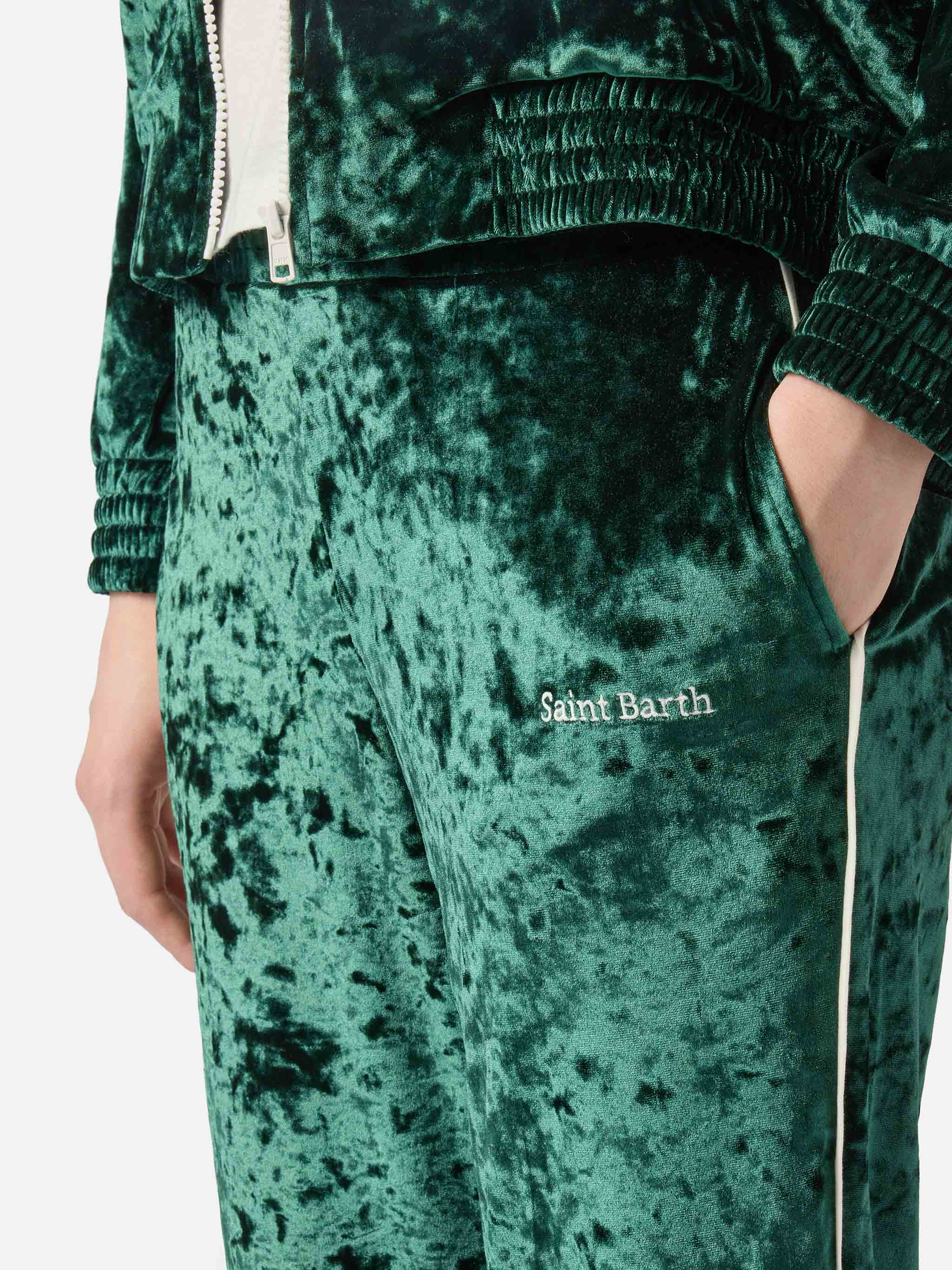 Yvonne green chenille pants - Image 3