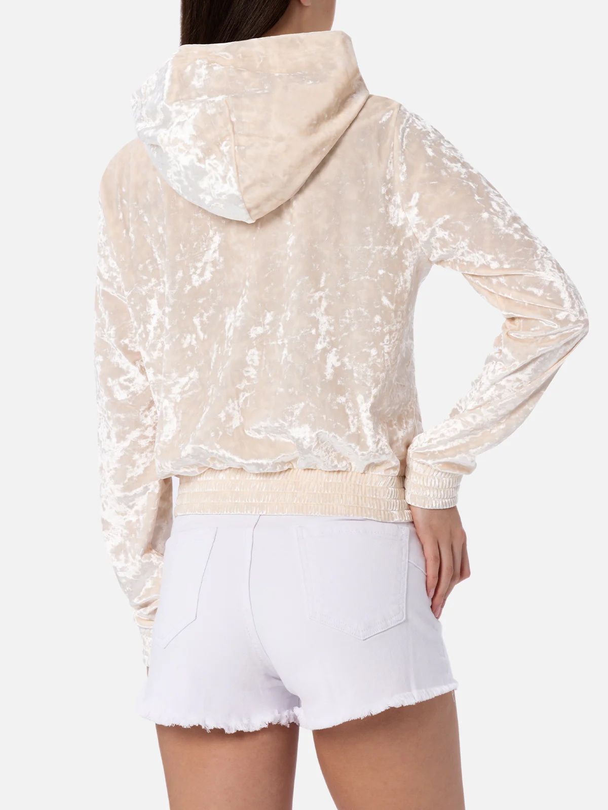 Jasmine pale yellow chenille zip hoodie - Image 4