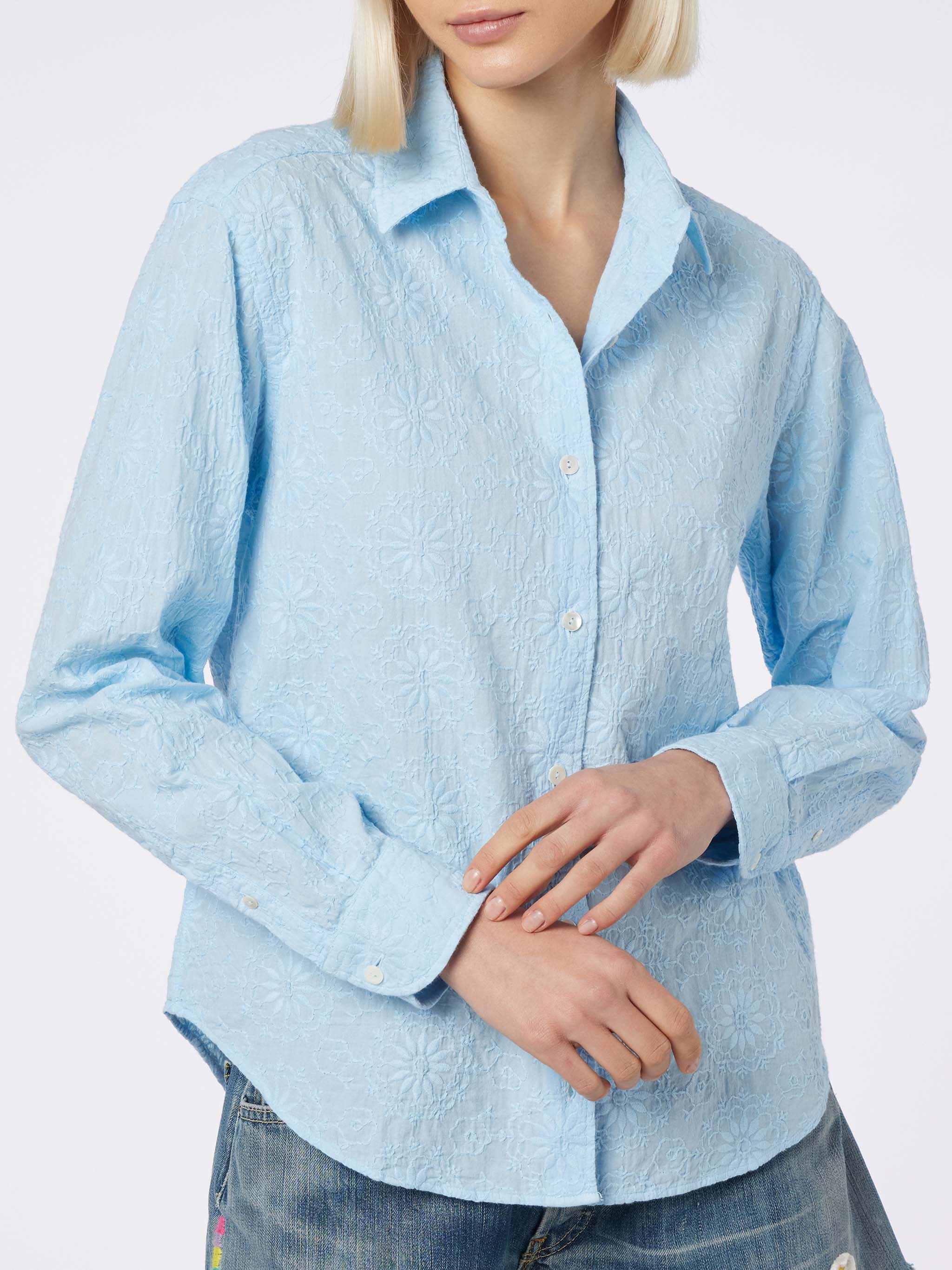 Light blue Meredith sangallo cotton shirt - Image 2