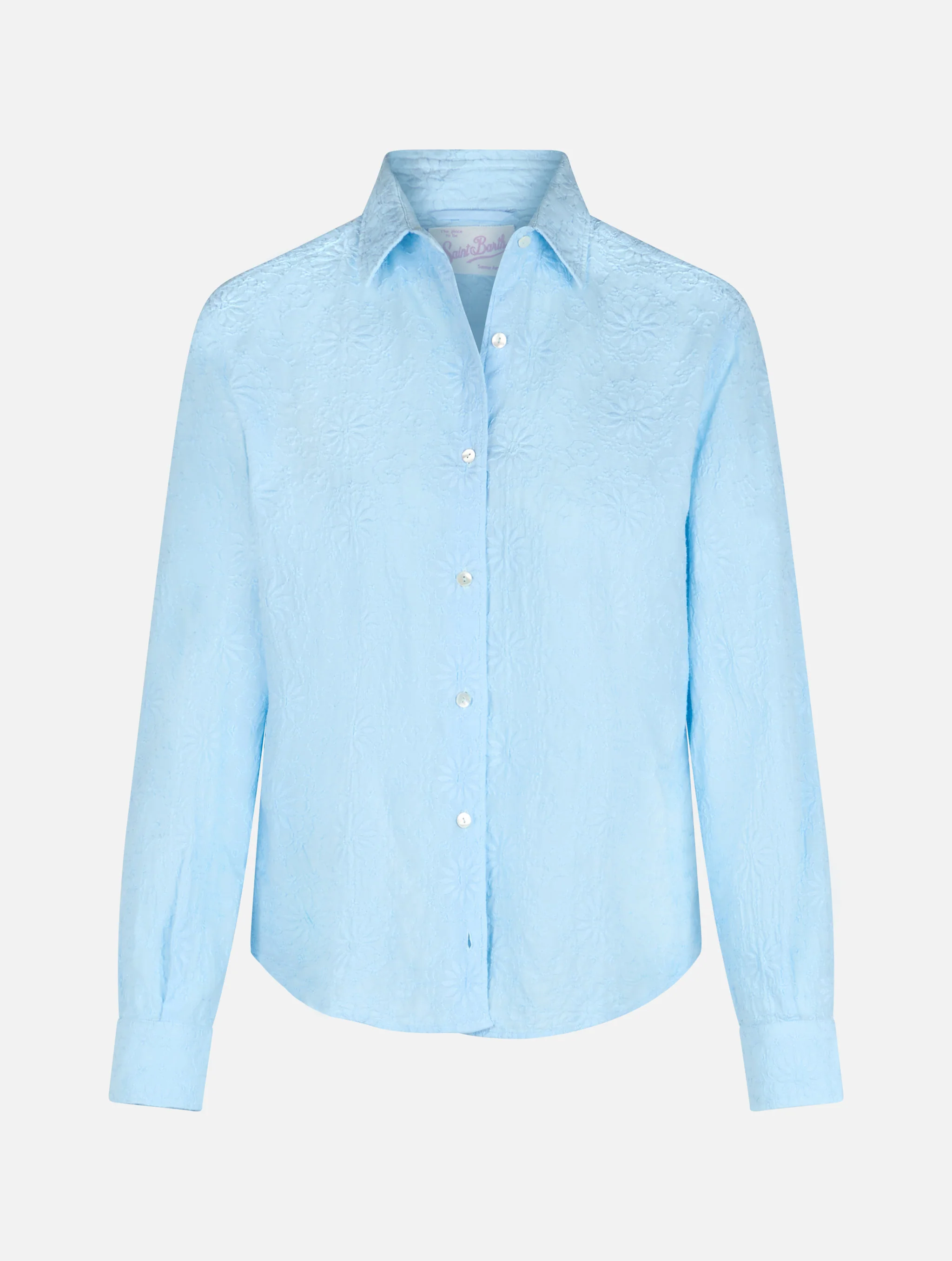 Light blue Meredith sangallo cotton shirt - Image 4