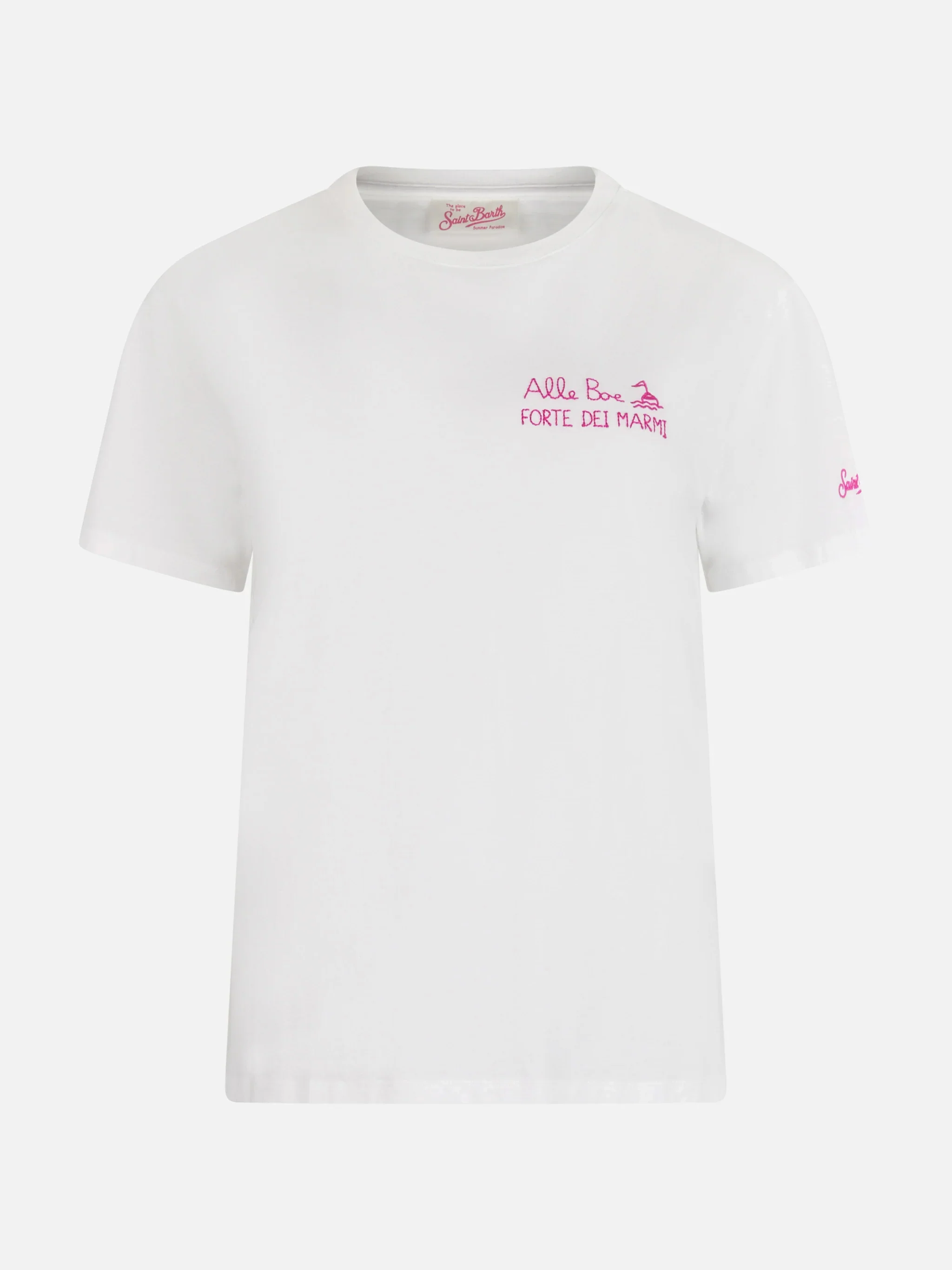 Emilie white cotton t-shirt with Amo Forte print | Special Edition - Image 5