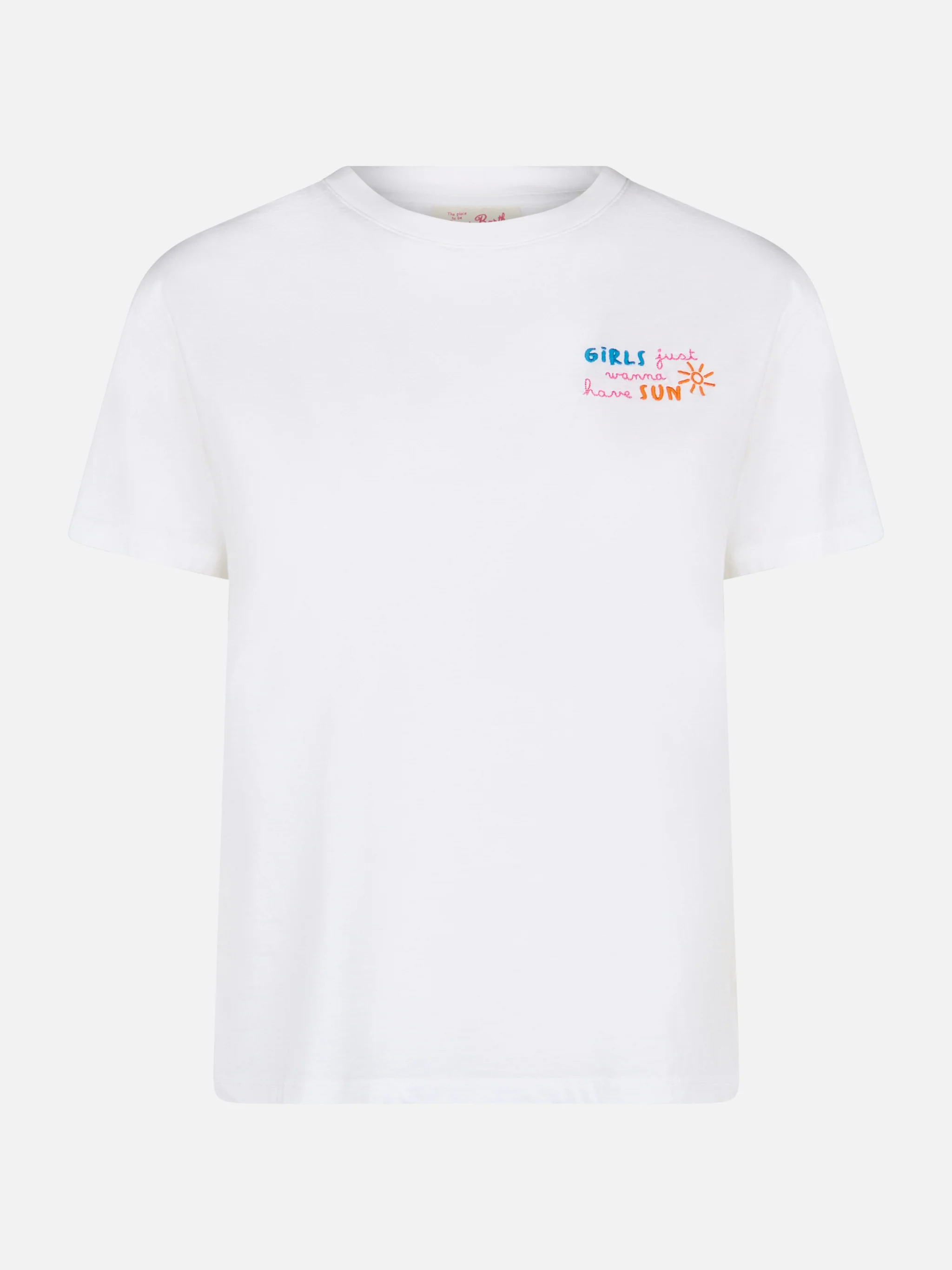 Emilie cotton t-shirt with Girls Just Wanna Have Sun embroidery - Image 5