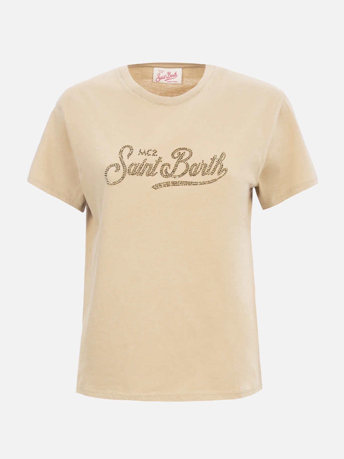 Emilie cotton t-shirt with rhinestone embroidery - Image 4