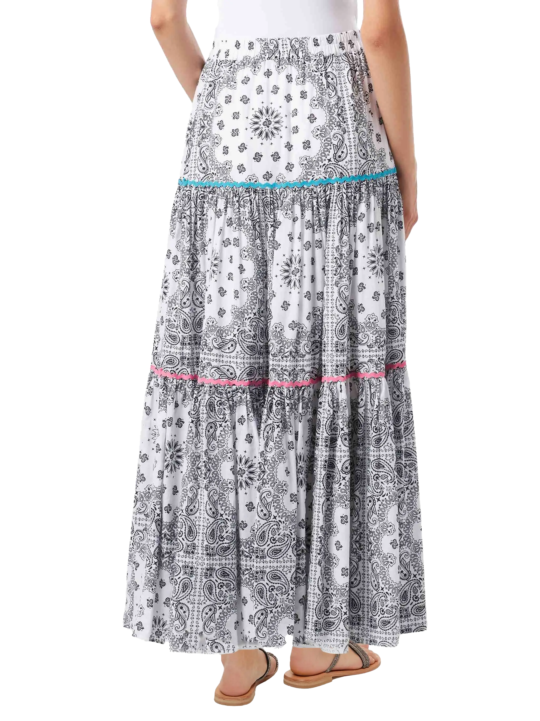 Cotton long skirt Rambla with bandana print - Image 2