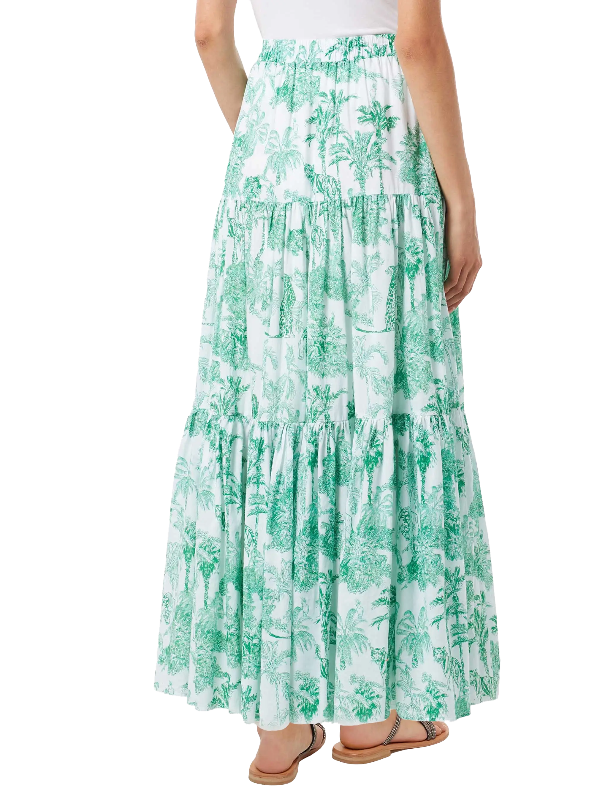 Green Rambla long skirt with jungle print - Image 2