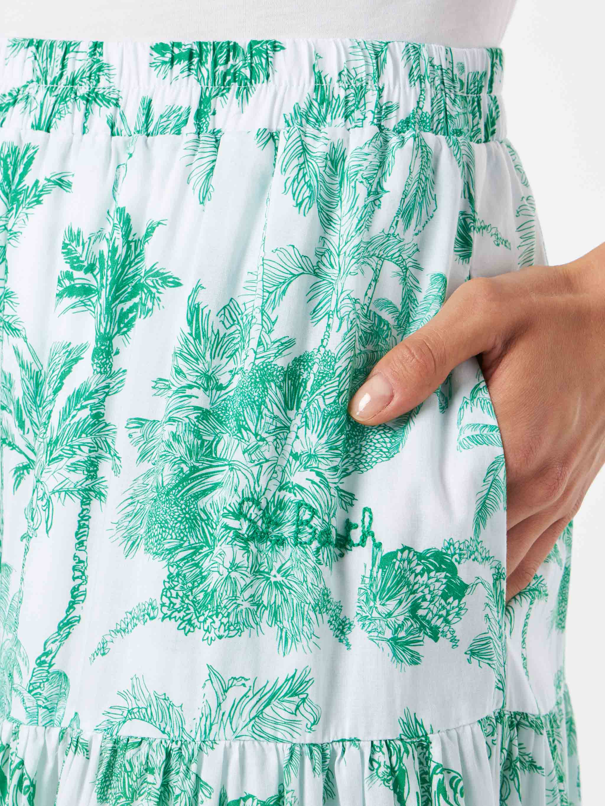 Green Rambla long skirt with jungle print - Image 3