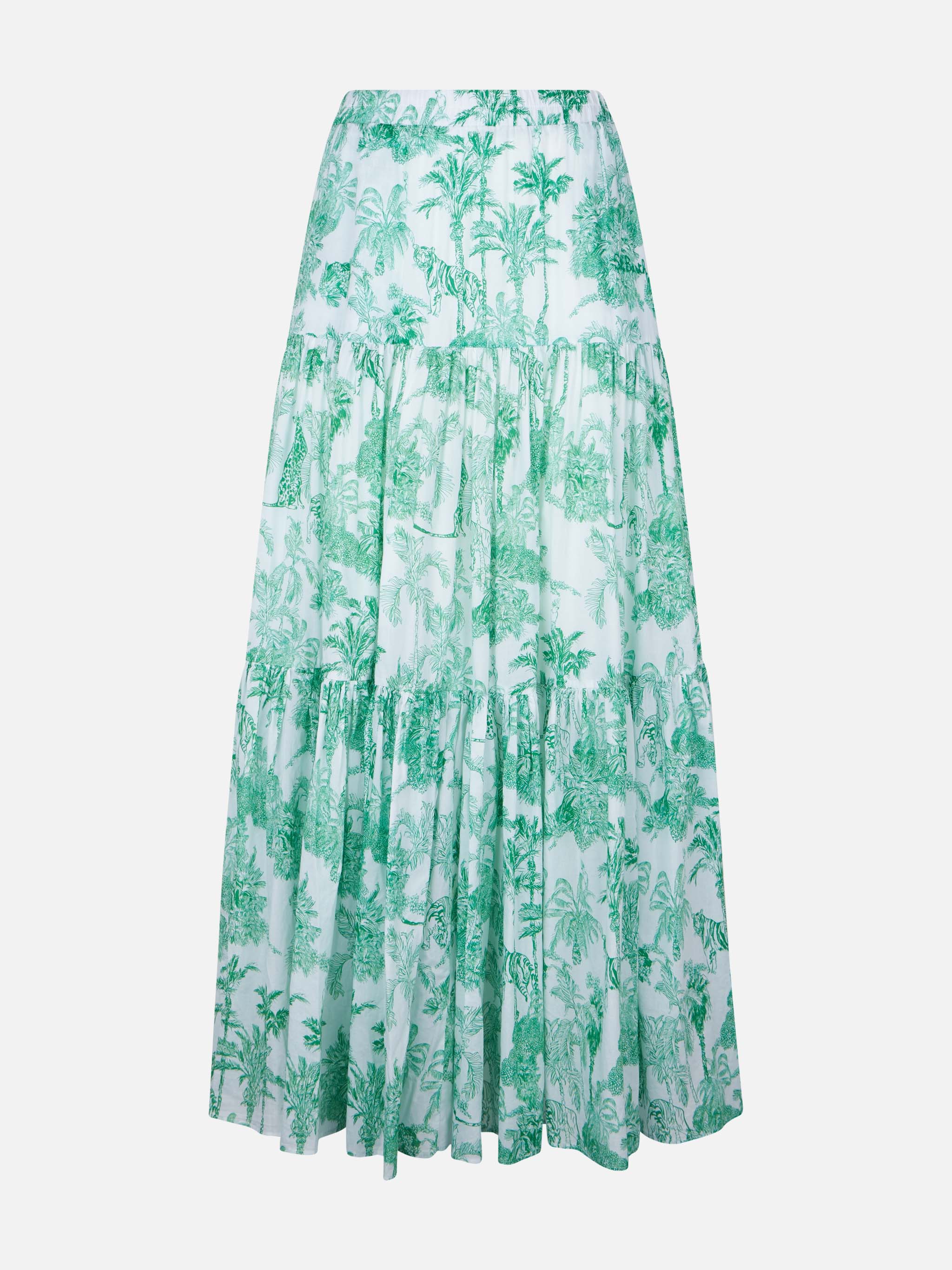 Green Rambla long skirt with jungle print - Image 4