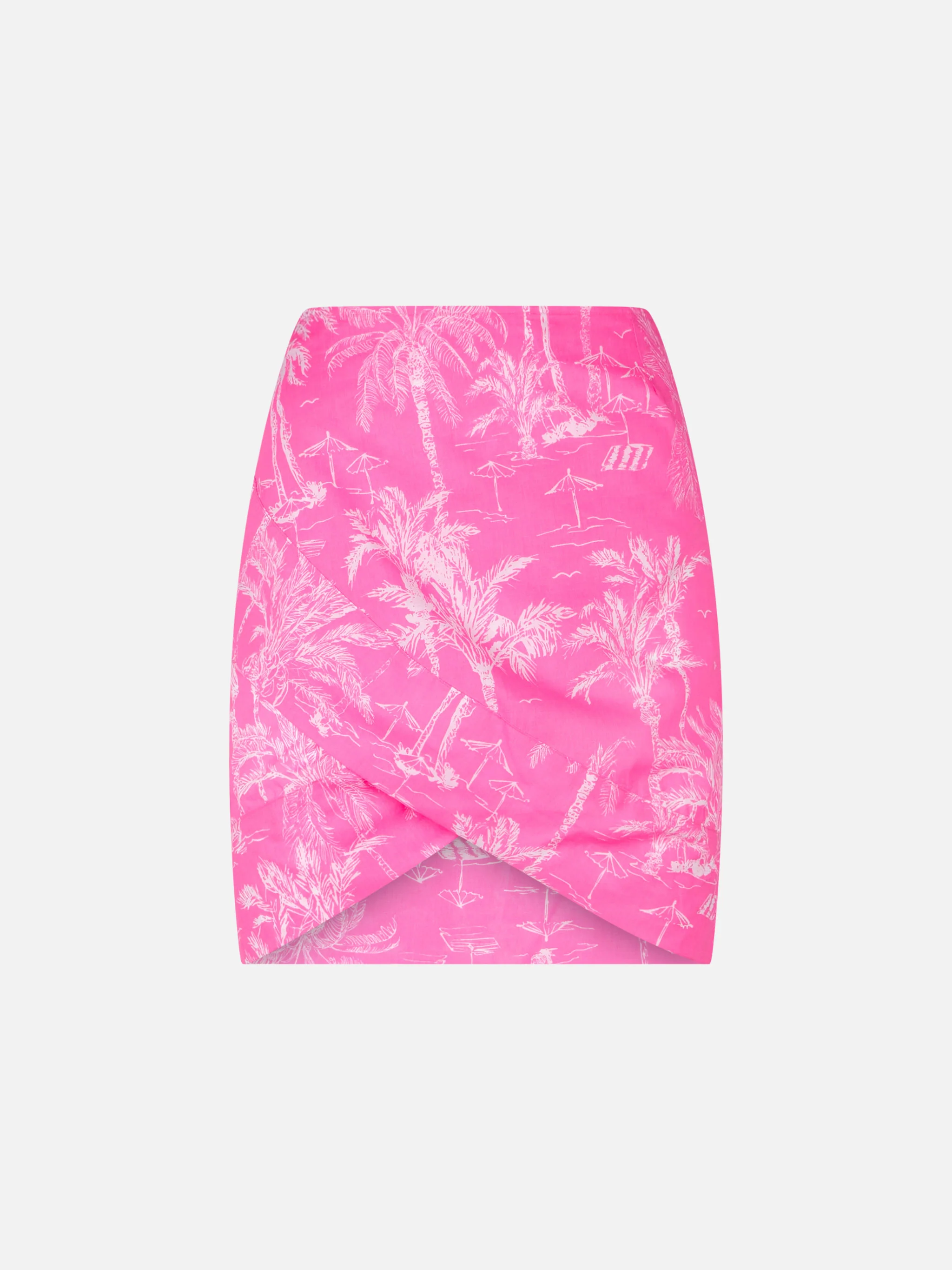 Angie cotton mini pareo skirt with toile de jouy print - Image 4