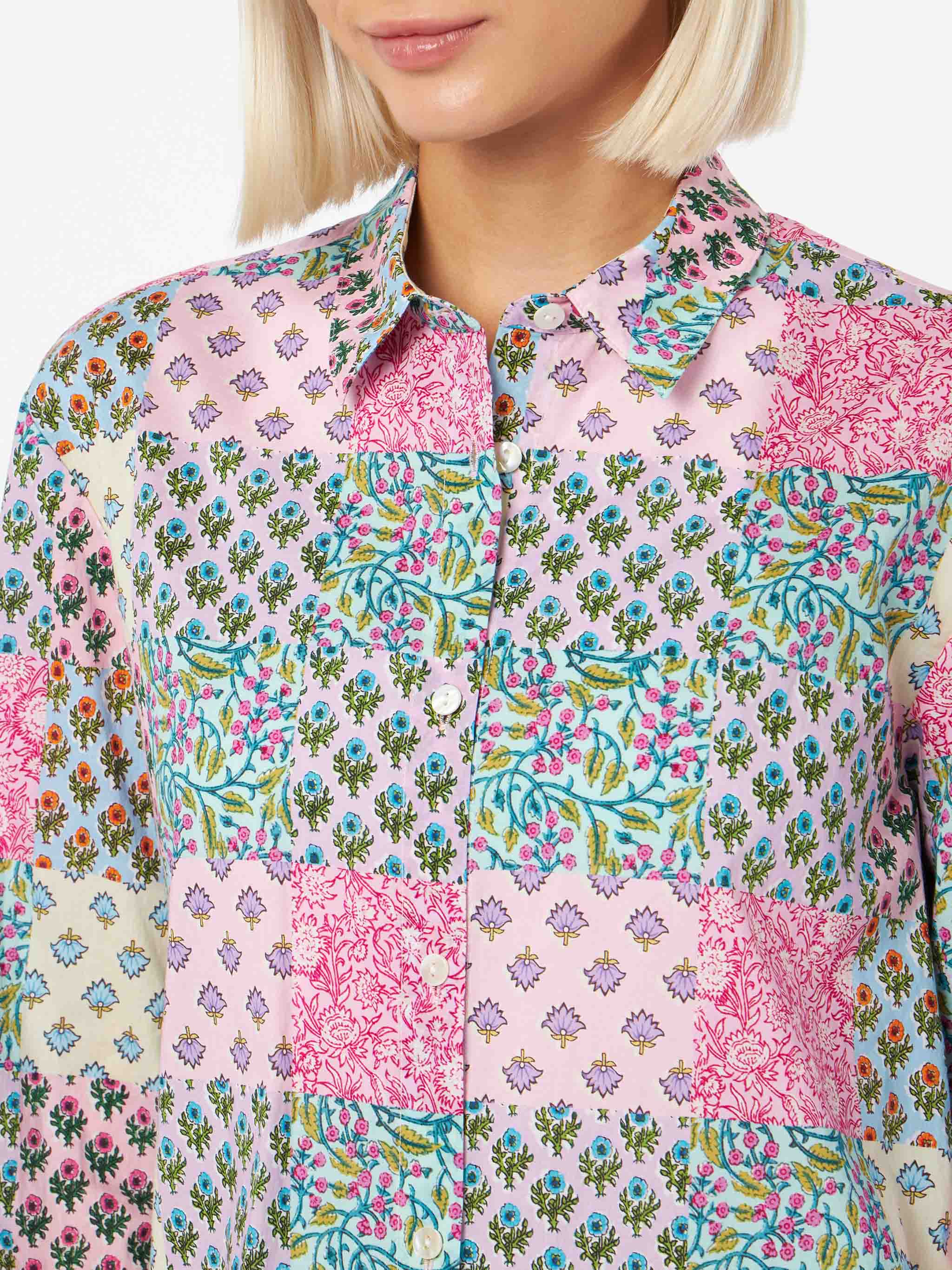 Brigitte multicolor floral cotton shirt - Image 2