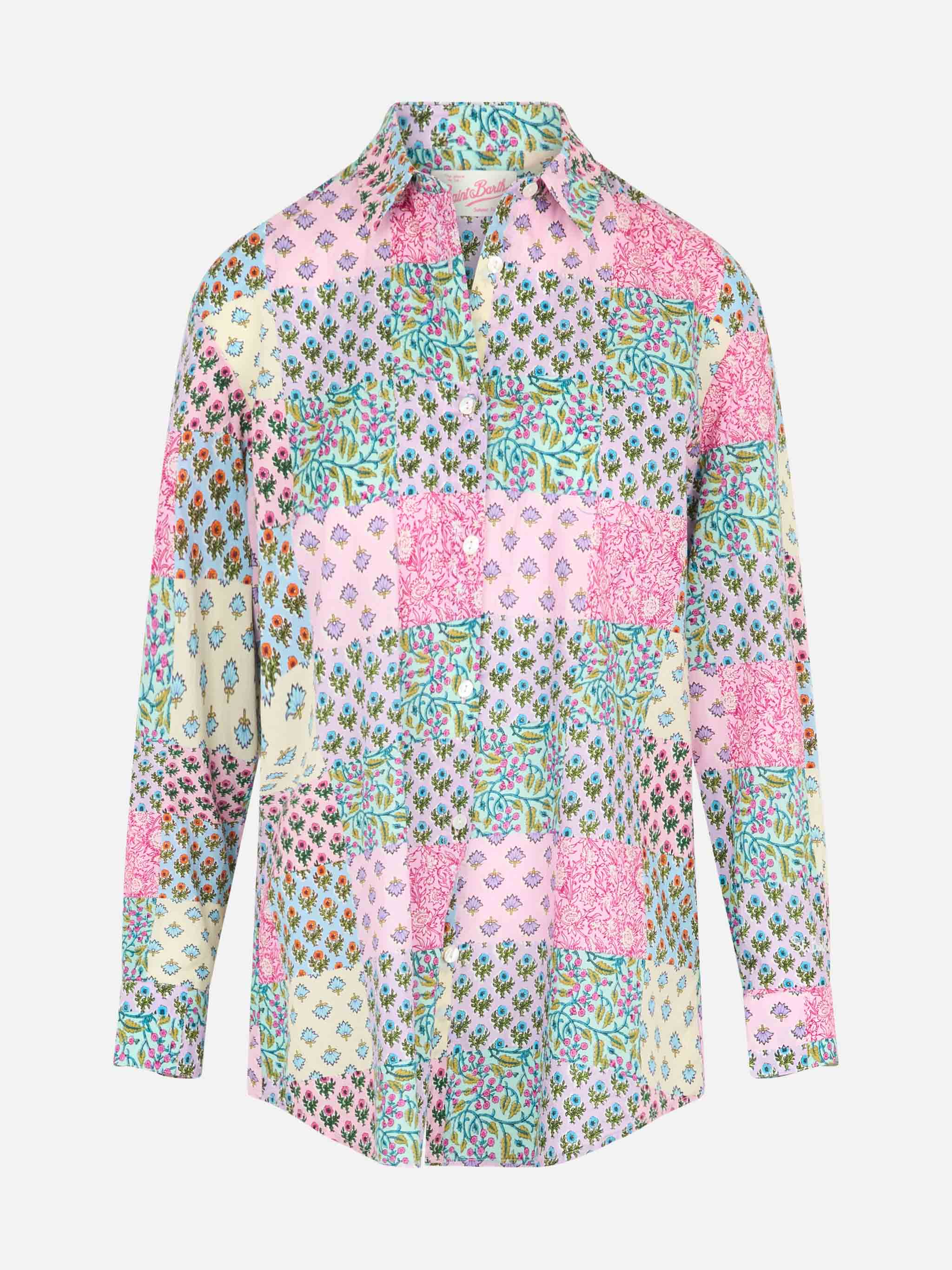 Brigitte multicolor floral cotton shirt - Image 4