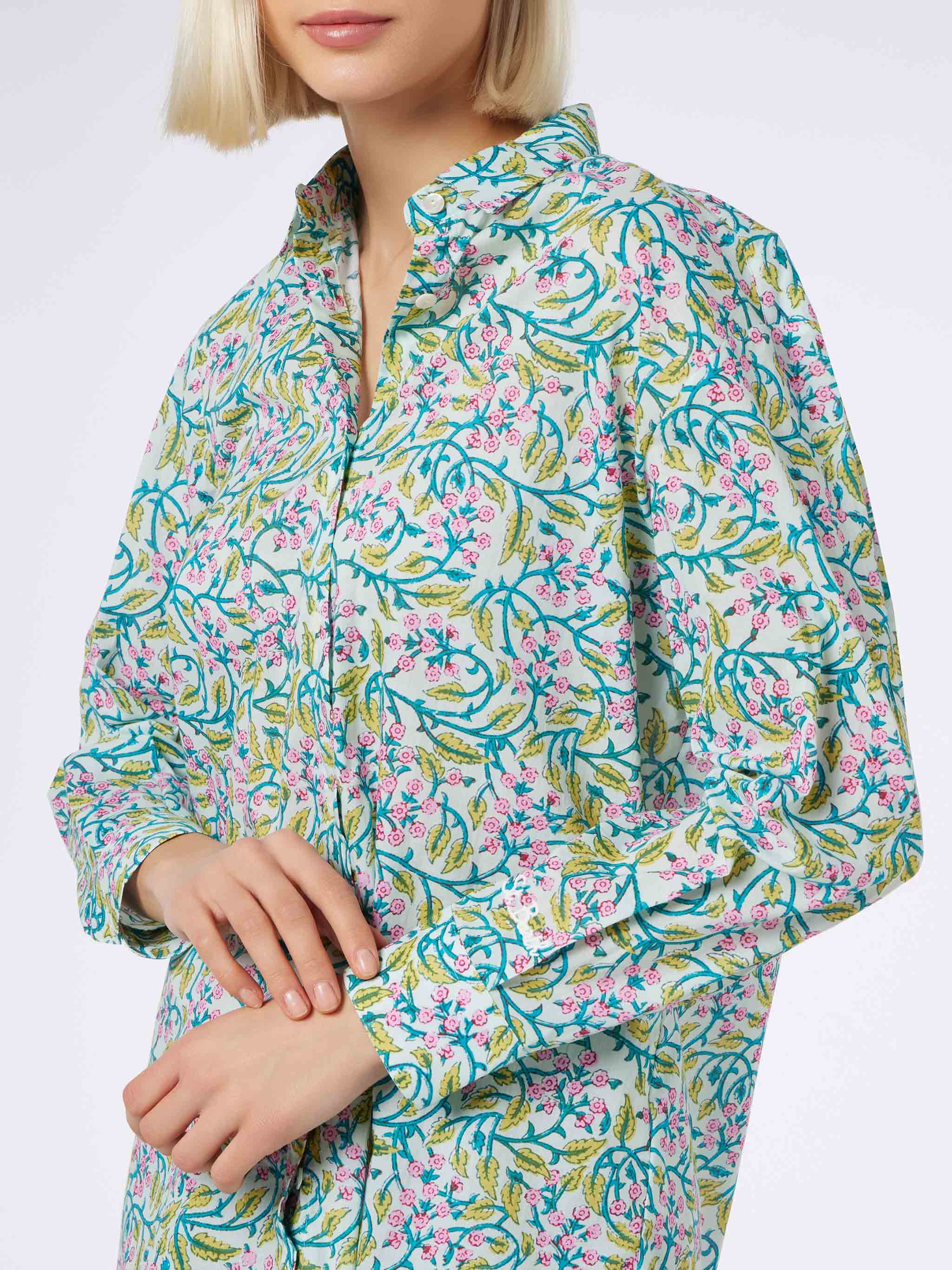 Brigitte cotton shirt with floral print - Image 4