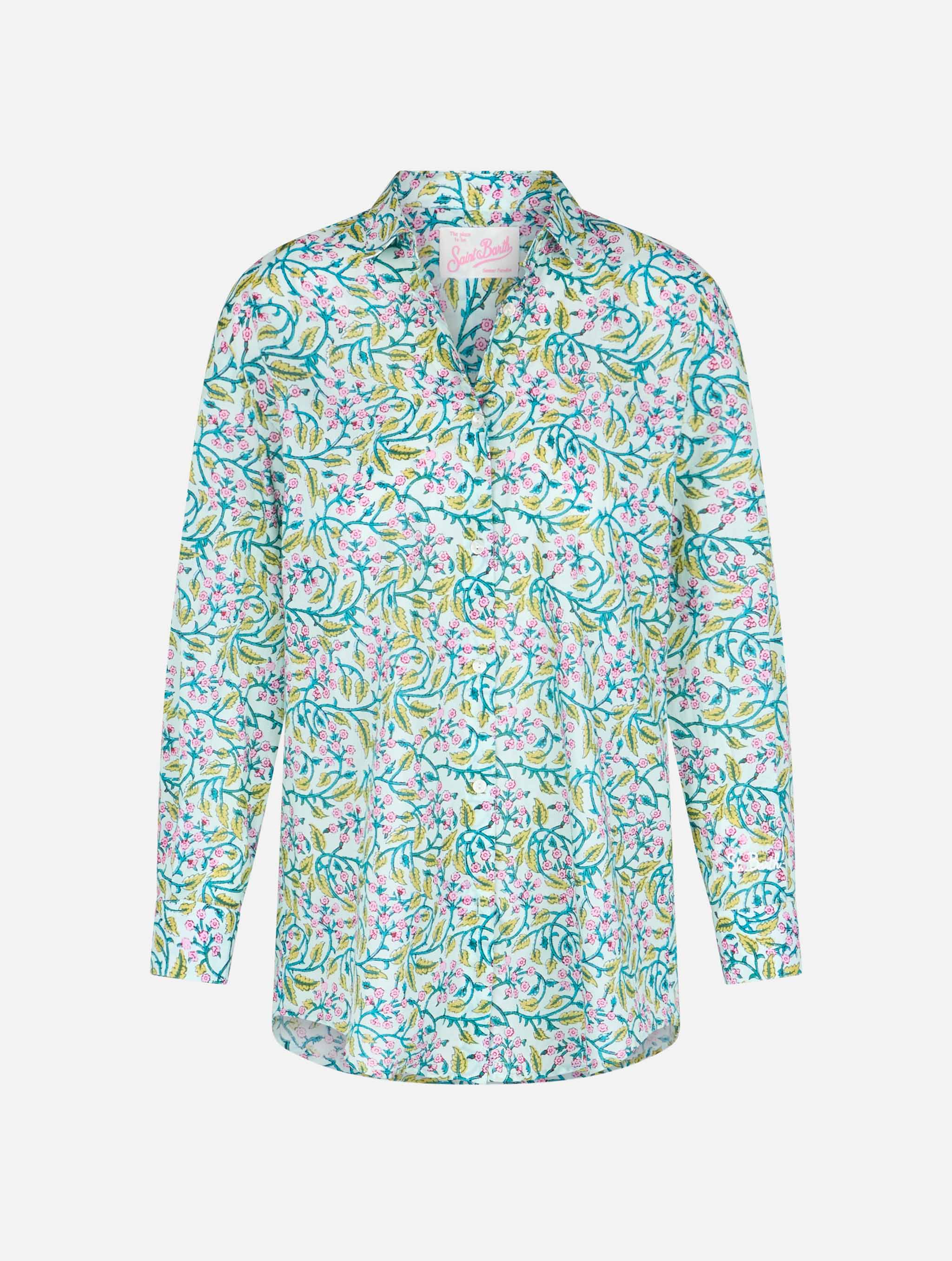 Brigitte cotton shirt with floral print - Image 6