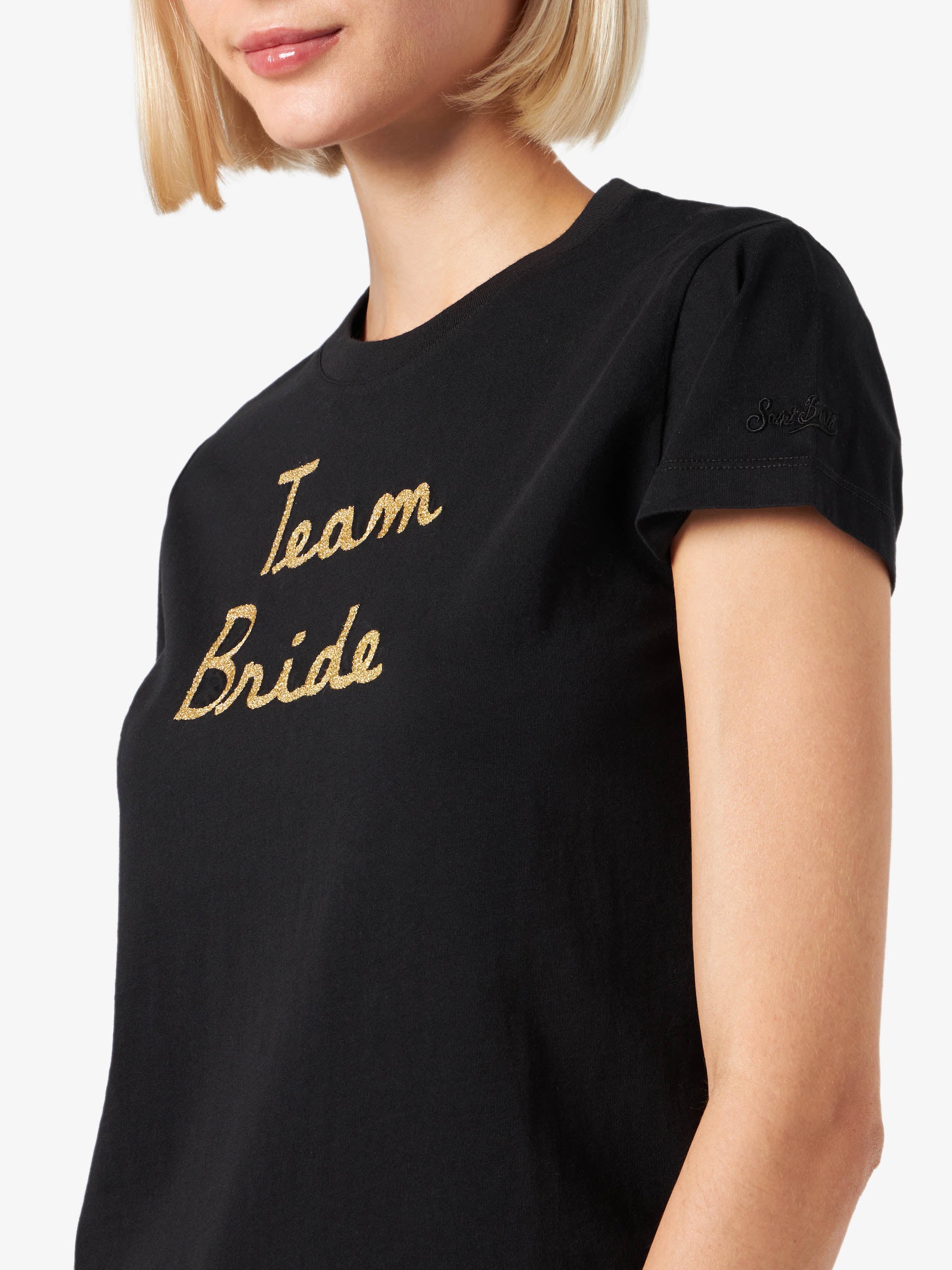 Black Nadir cotton t-shirt with print and embroidery - Image 2