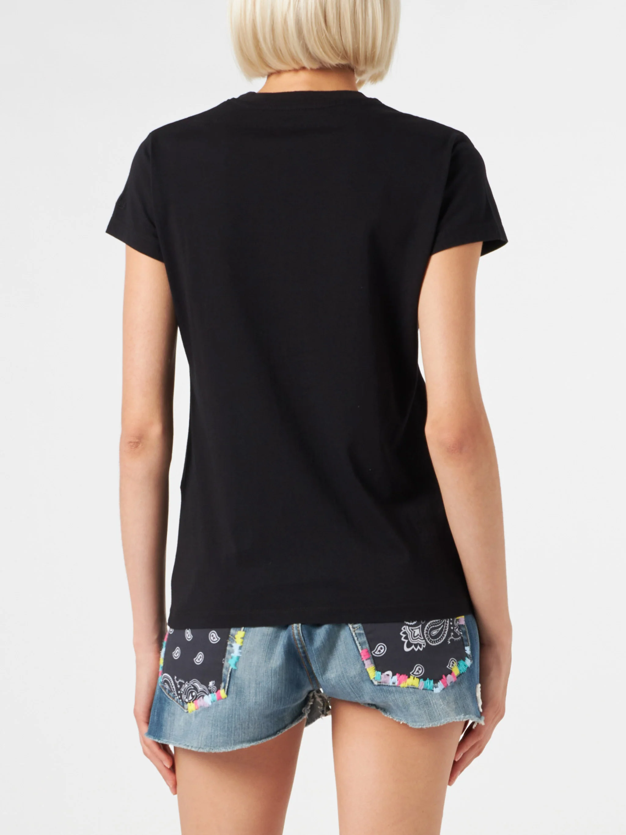 Black Nadir cotton t-shirt with print and embroidery - Image 3