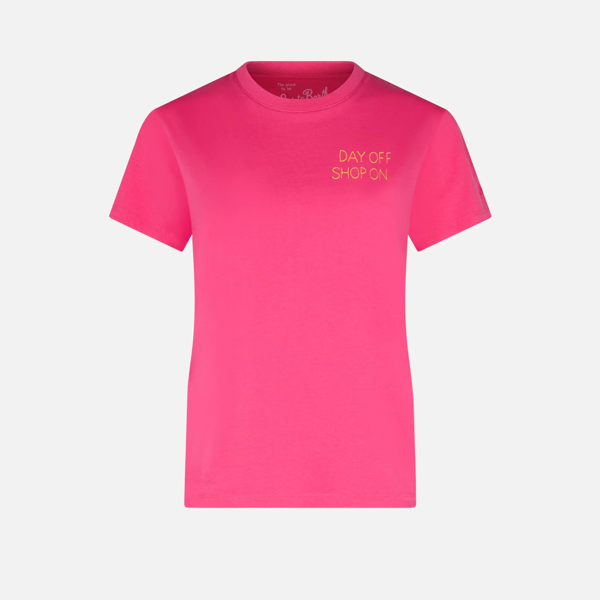 Emilie fuchsia cotton t-shirt with embroidery - Image 5