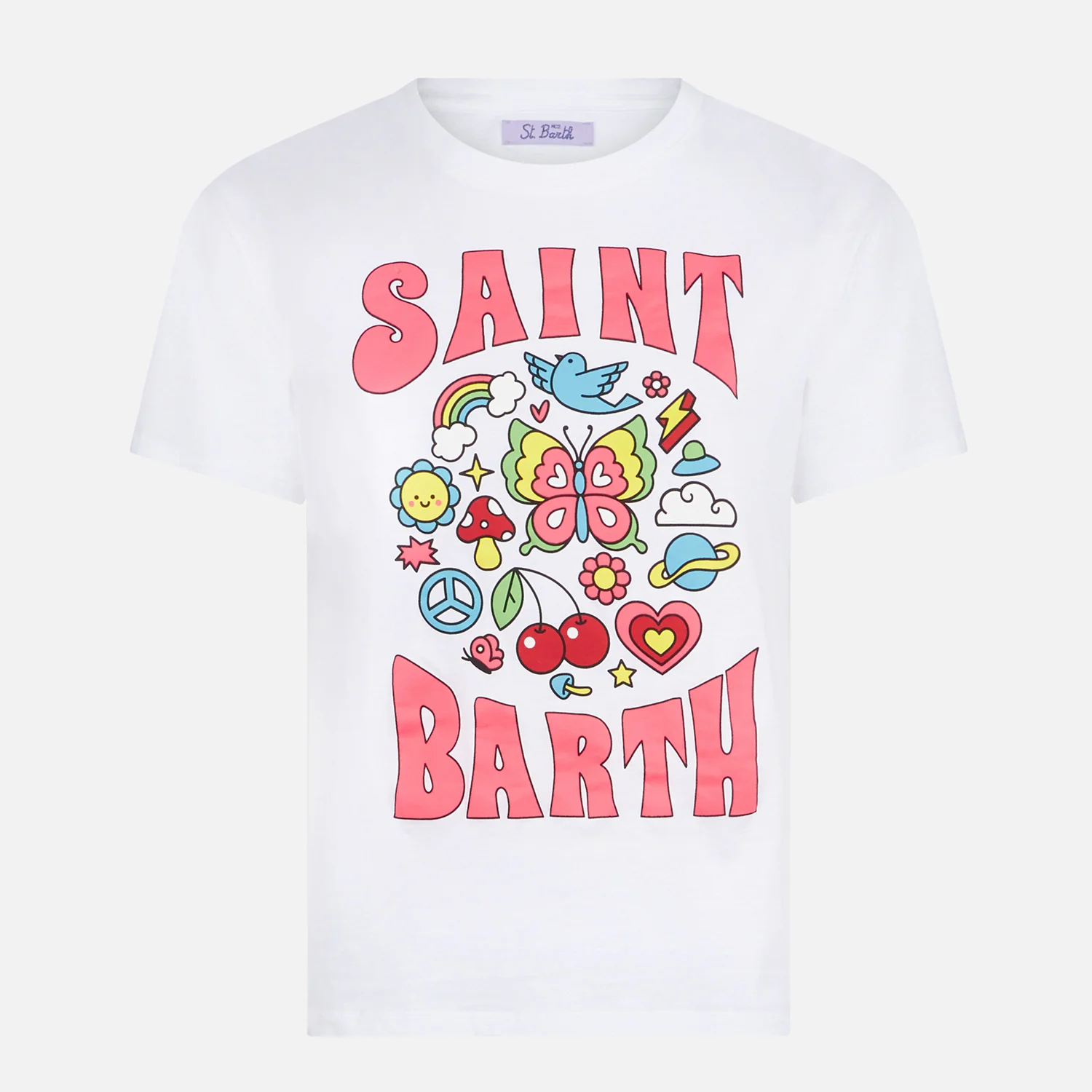 Emilie cotton t-shirt with Saint Barth print - Image 4