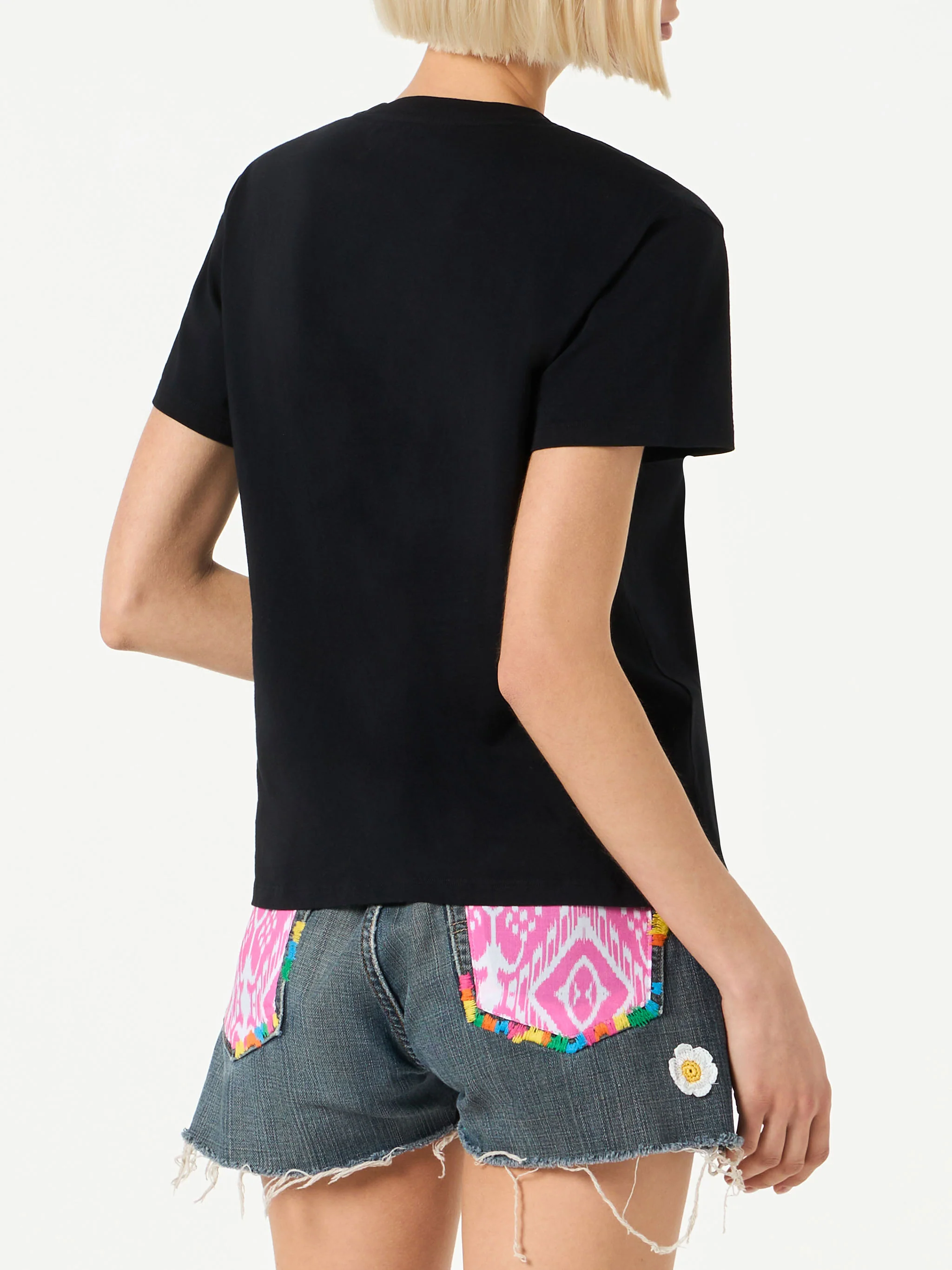 Black Emilie t-shirt with Bride Girl rhinestone embroidery - Image 3