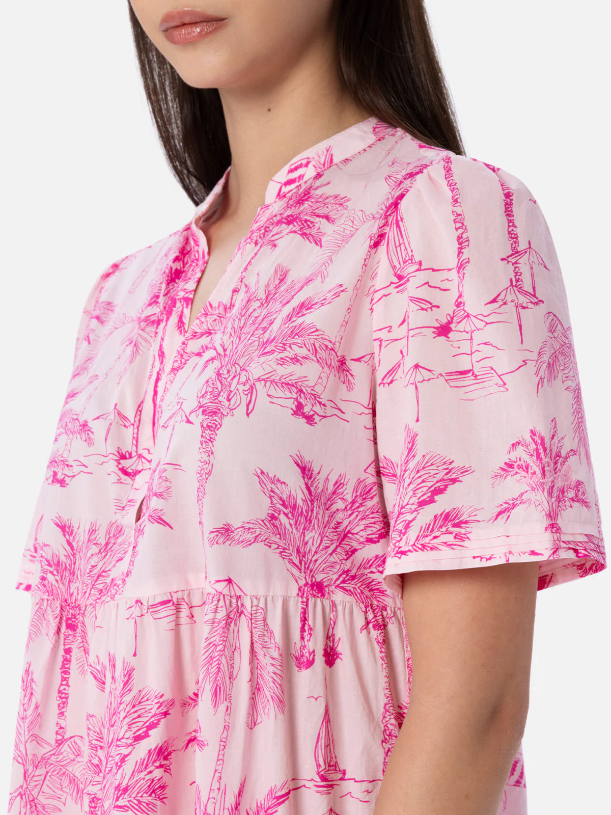 Siara toile de jouy cotton voile short dress - Image 2