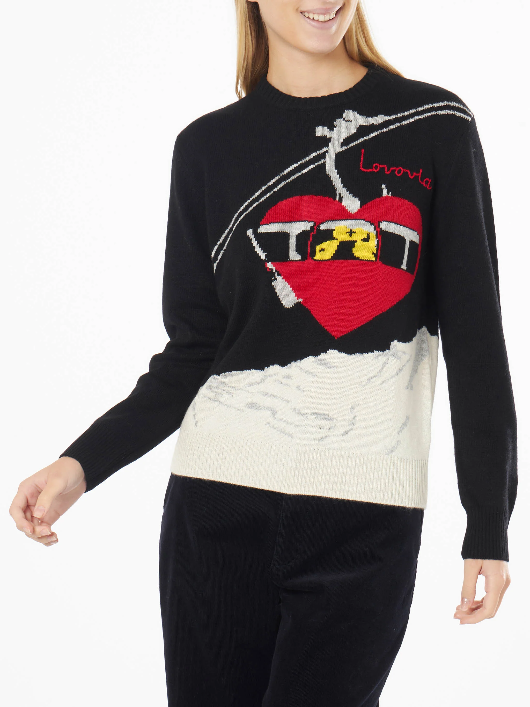 Black New Queen sweater with Lovovia embroidery