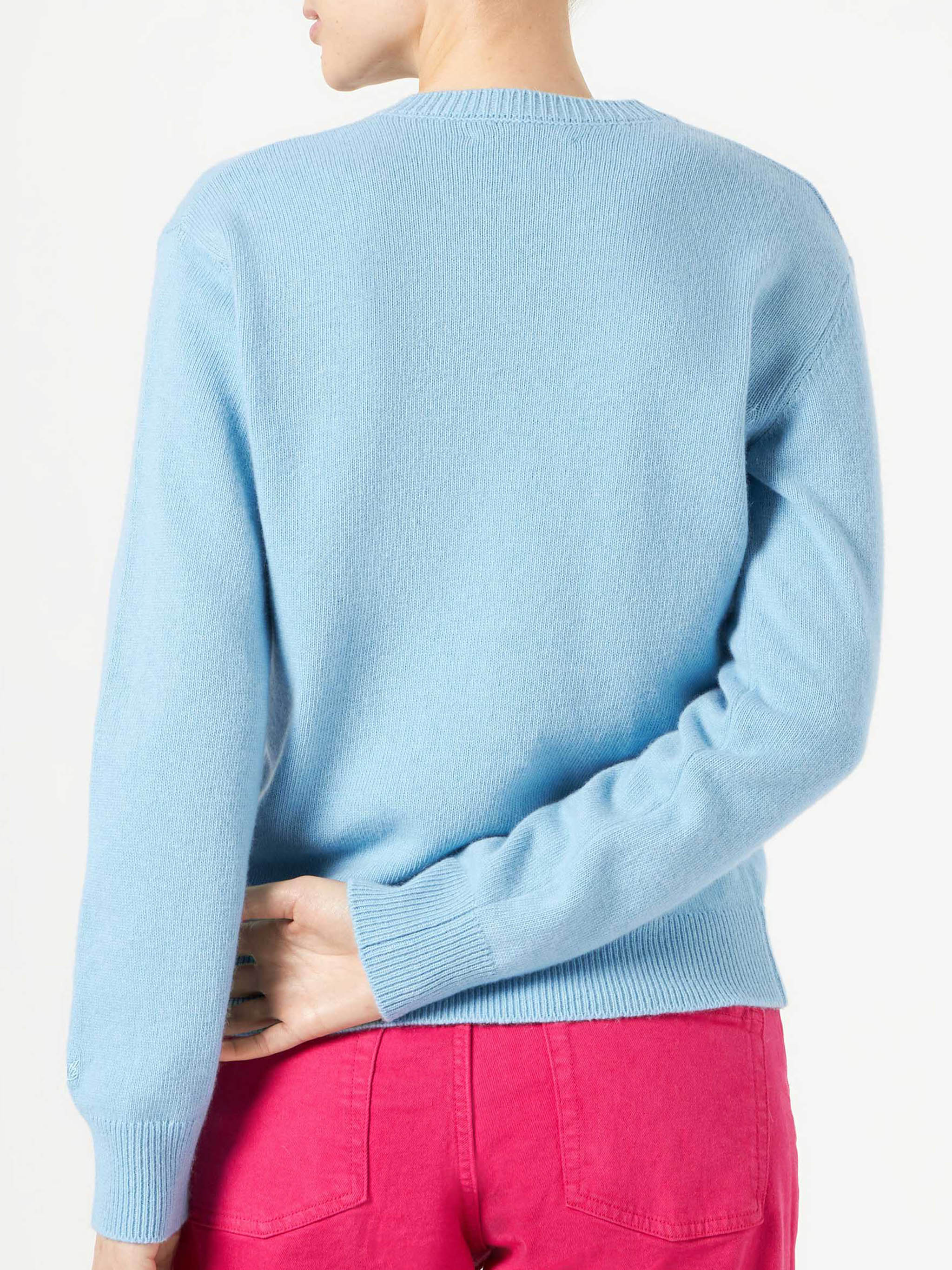 New Queen light blue sweater with Compulsive Shopper jacquard - Image 3