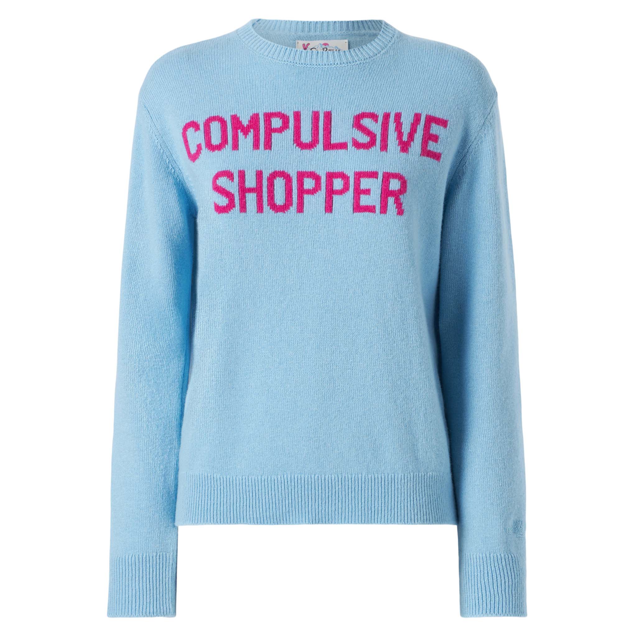 New Queen light blue sweater with Compulsive Shopper jacquard - Image 4