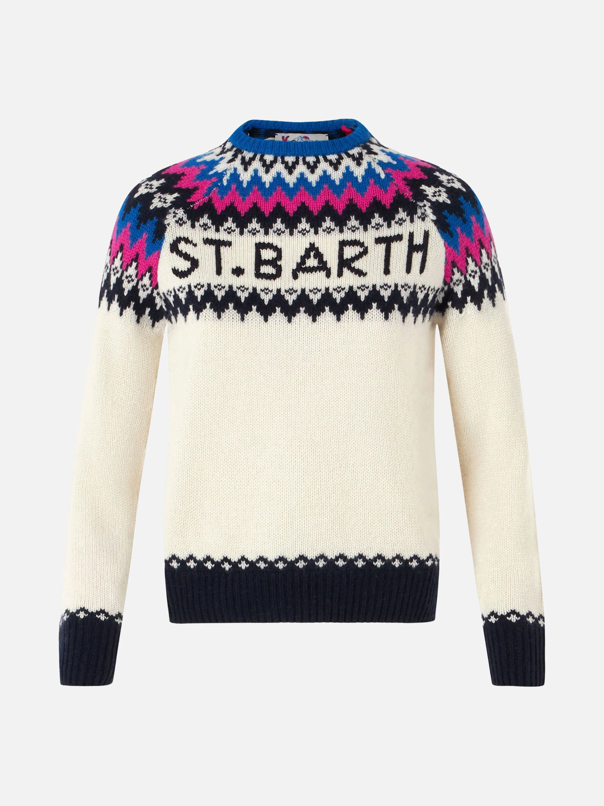 White New Queen Nordic sweater with jacquard pattern - Image 3