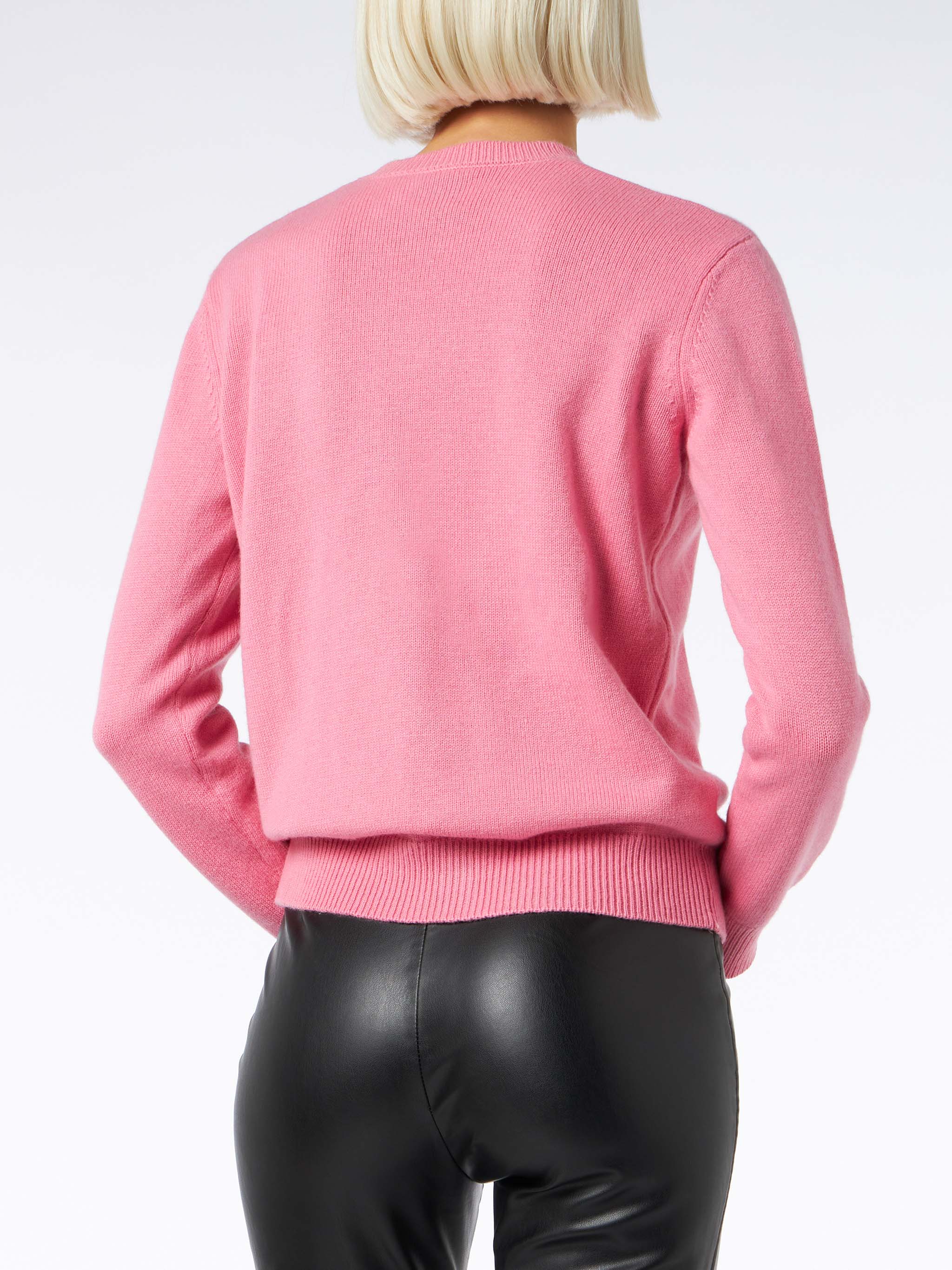 Crewneck pink sweater I love to Love jacquard - Image 3