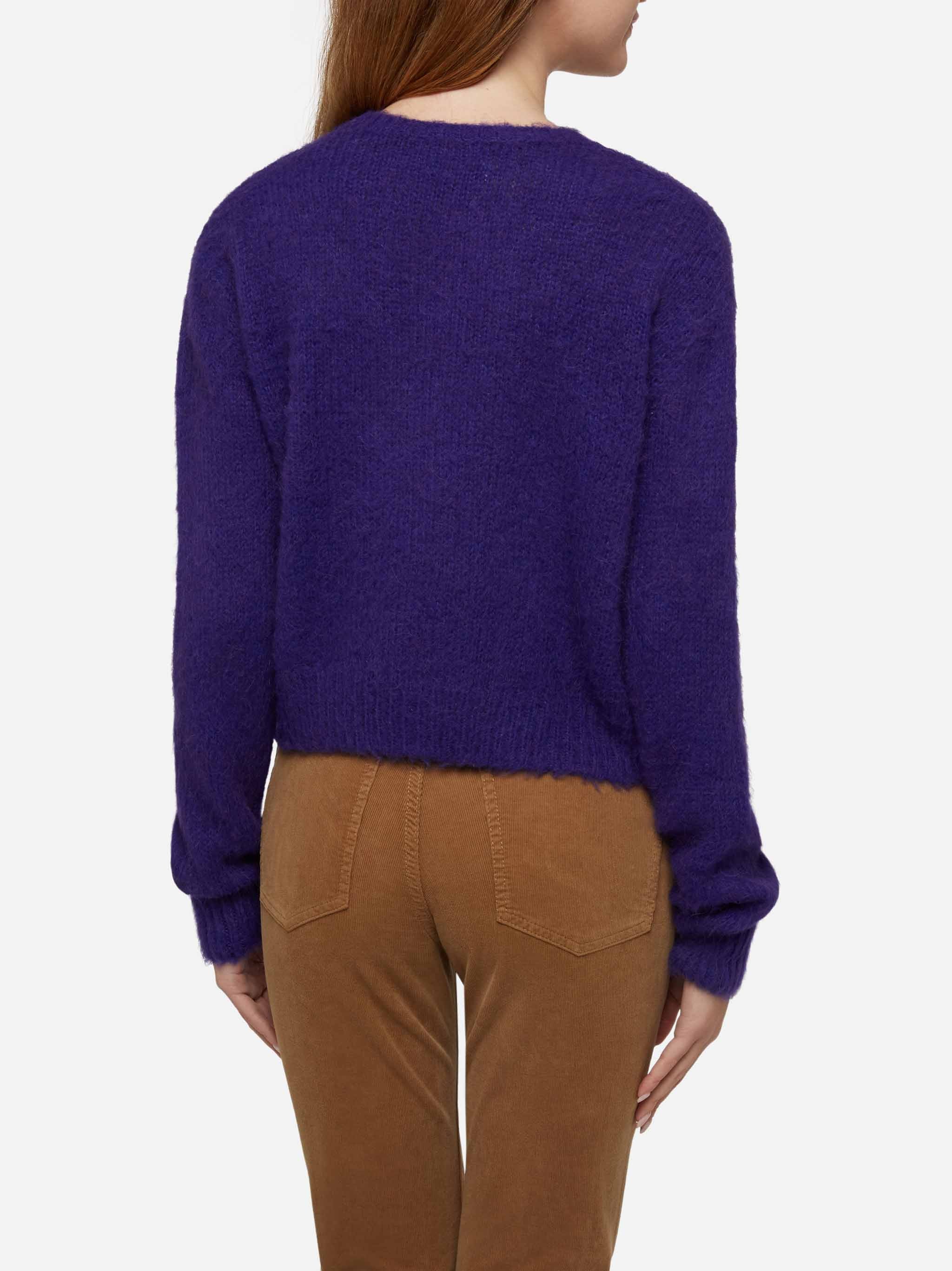 New Queen purple crop crewneck sweater with Dammi solo un minuto embroidery - Image 4