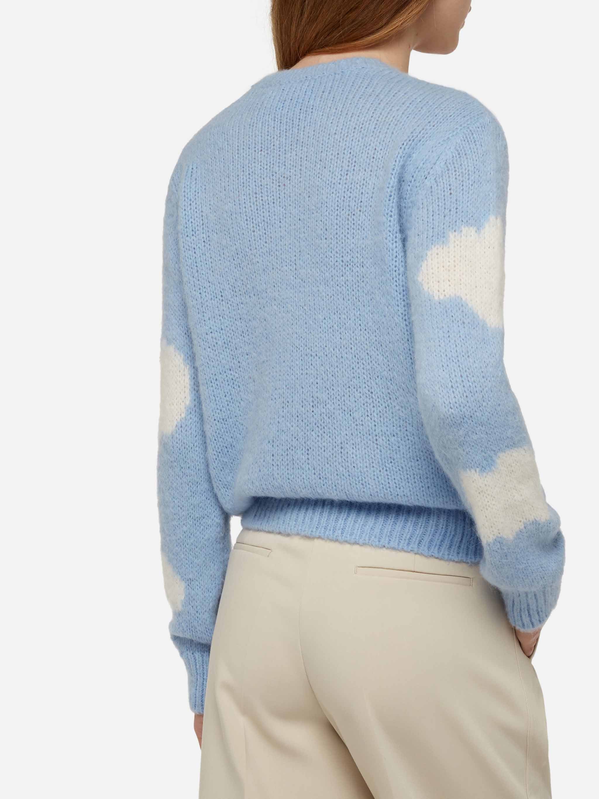Maglia New Queen Soft con ricamo Non ci piove azzurra - Image 3