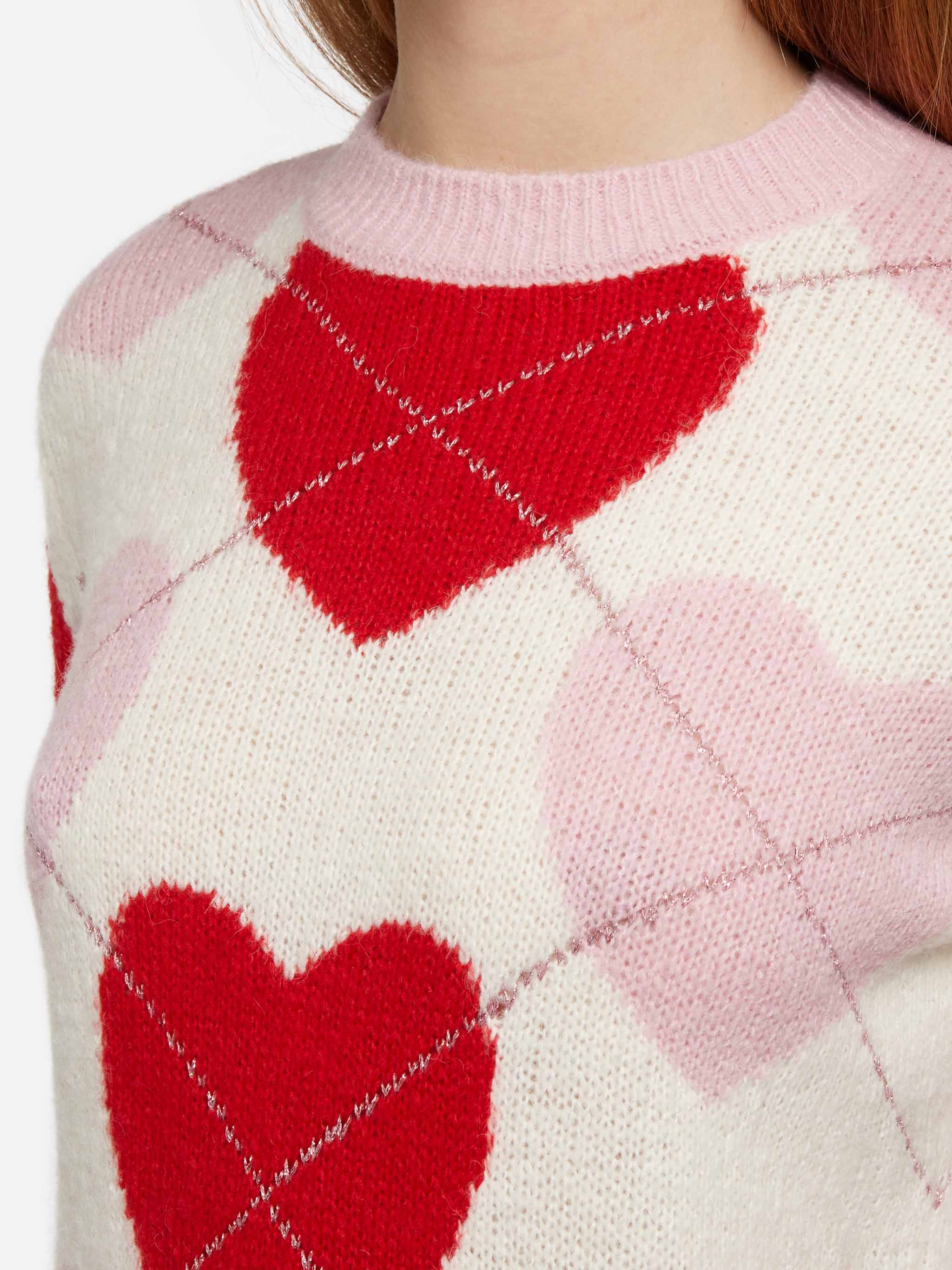 New Queen Soft crewneck sweater with heart jacquard - Image 2