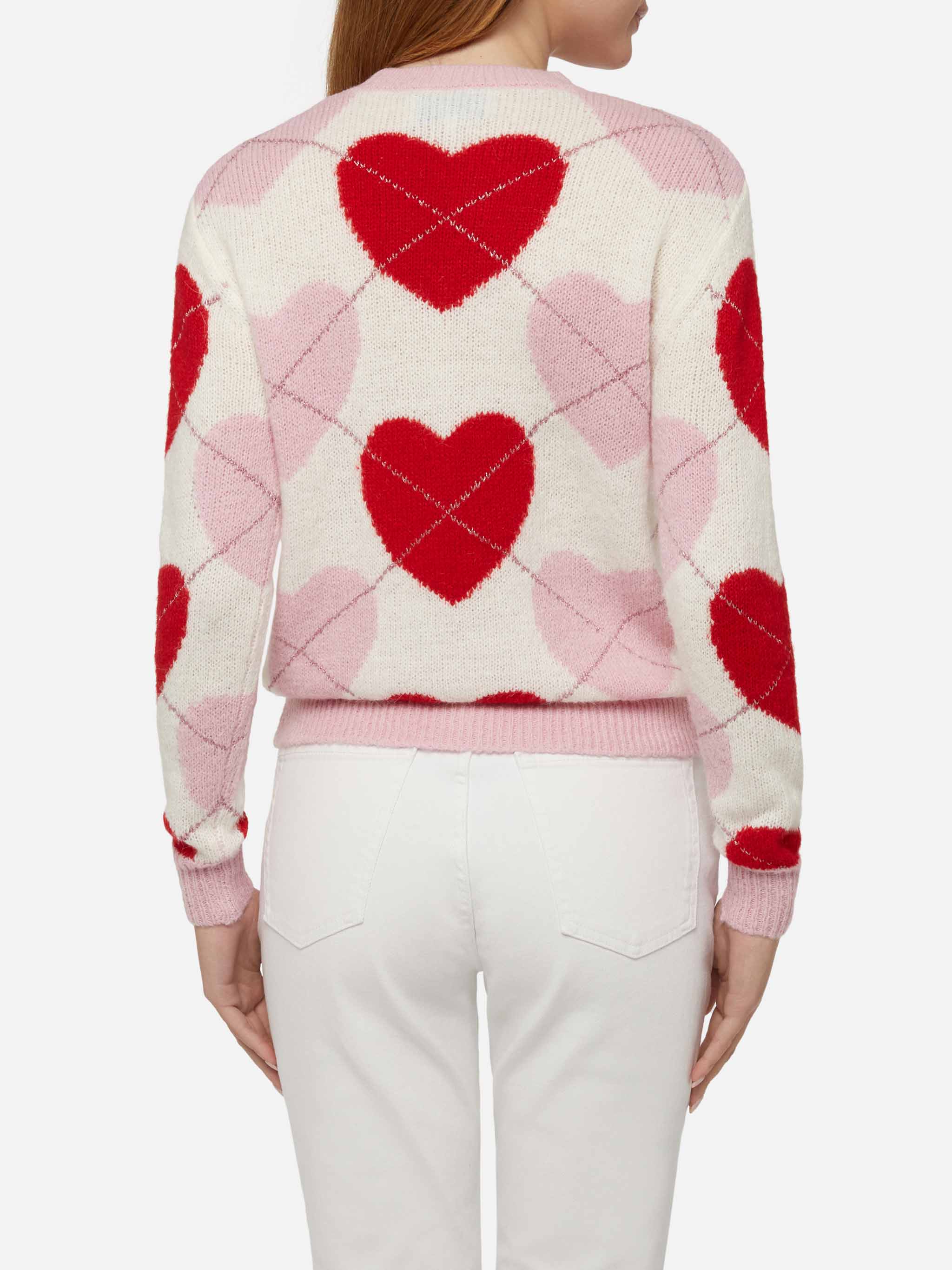 New Queen Soft crewneck sweater with heart jacquard - Image 3