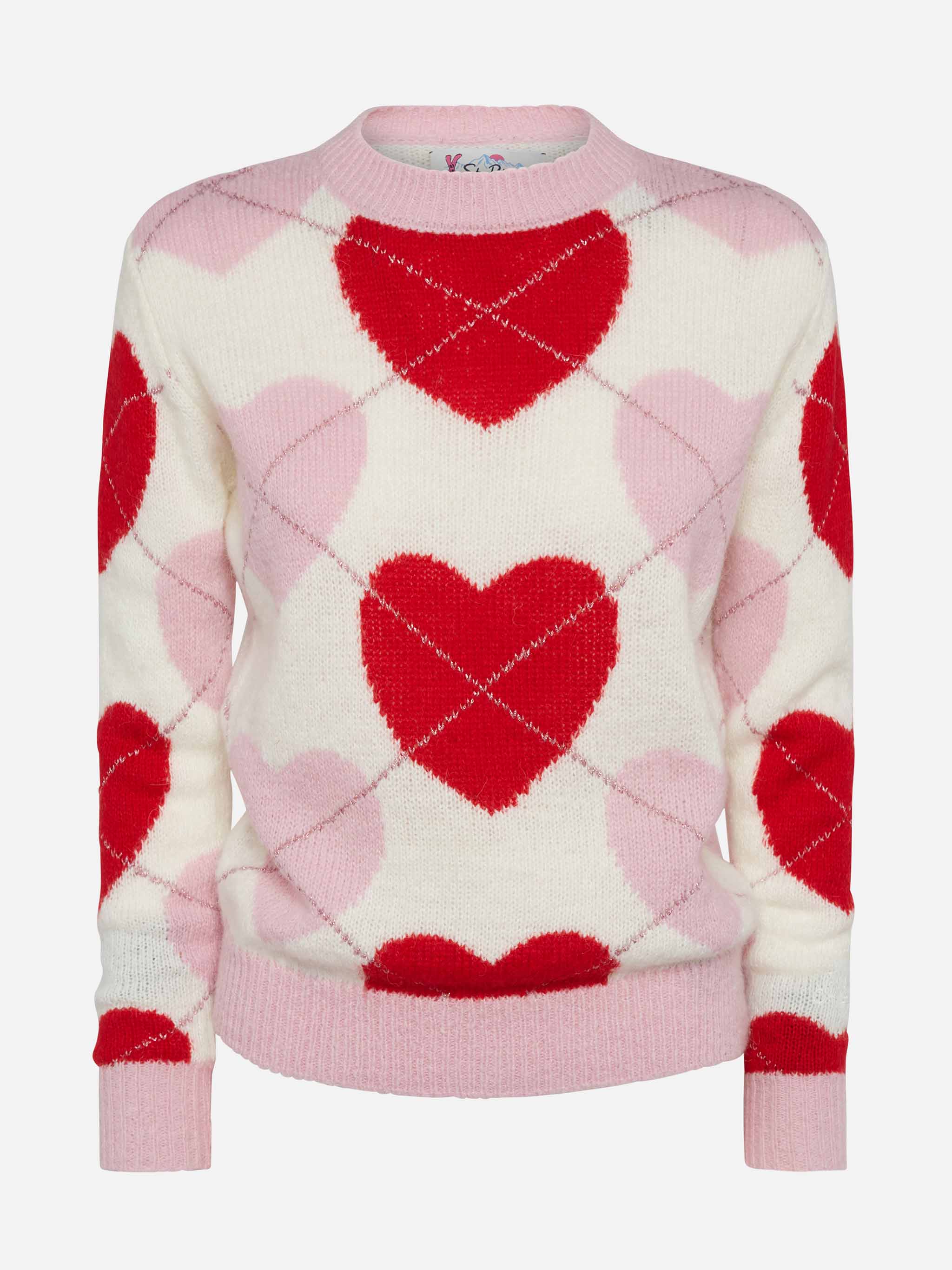 New Queen Soft crewneck sweater with heart jacquard - Image 4