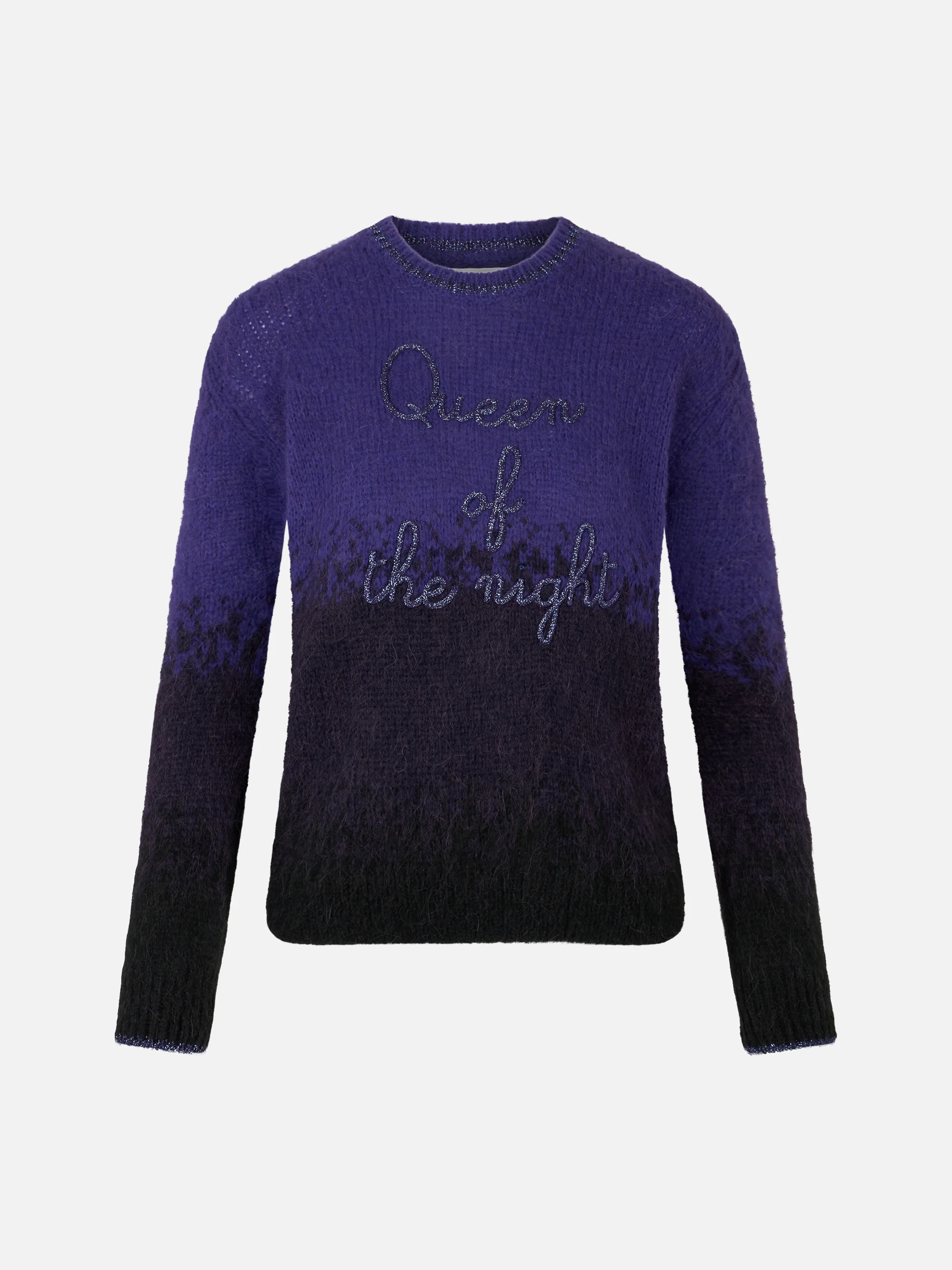 Crewneck soft sweater with Queen of the Night embroidery - Image 4