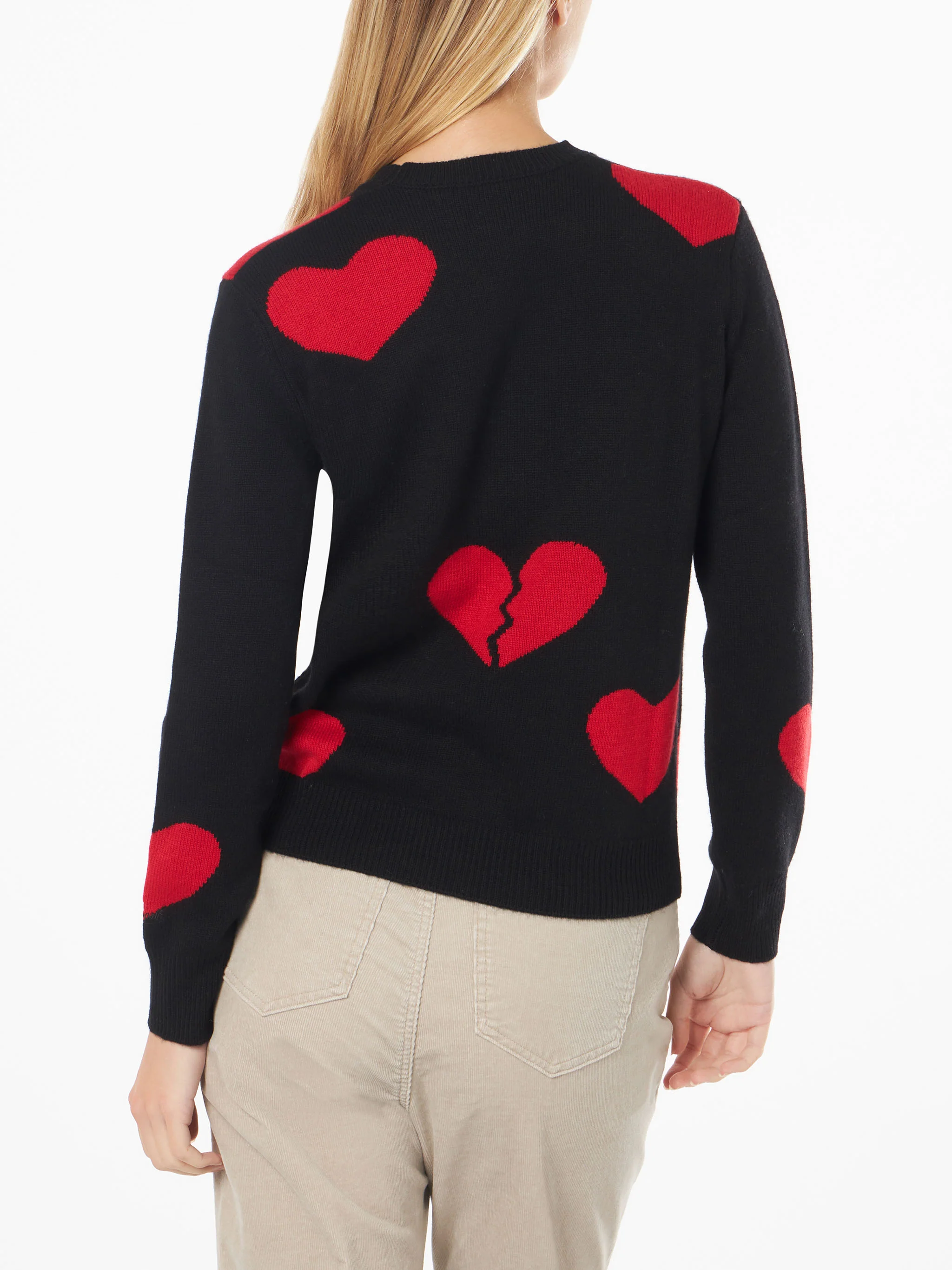 New Queen black sweater with Heart Breaker embroidery and heart jacquard - Image 3