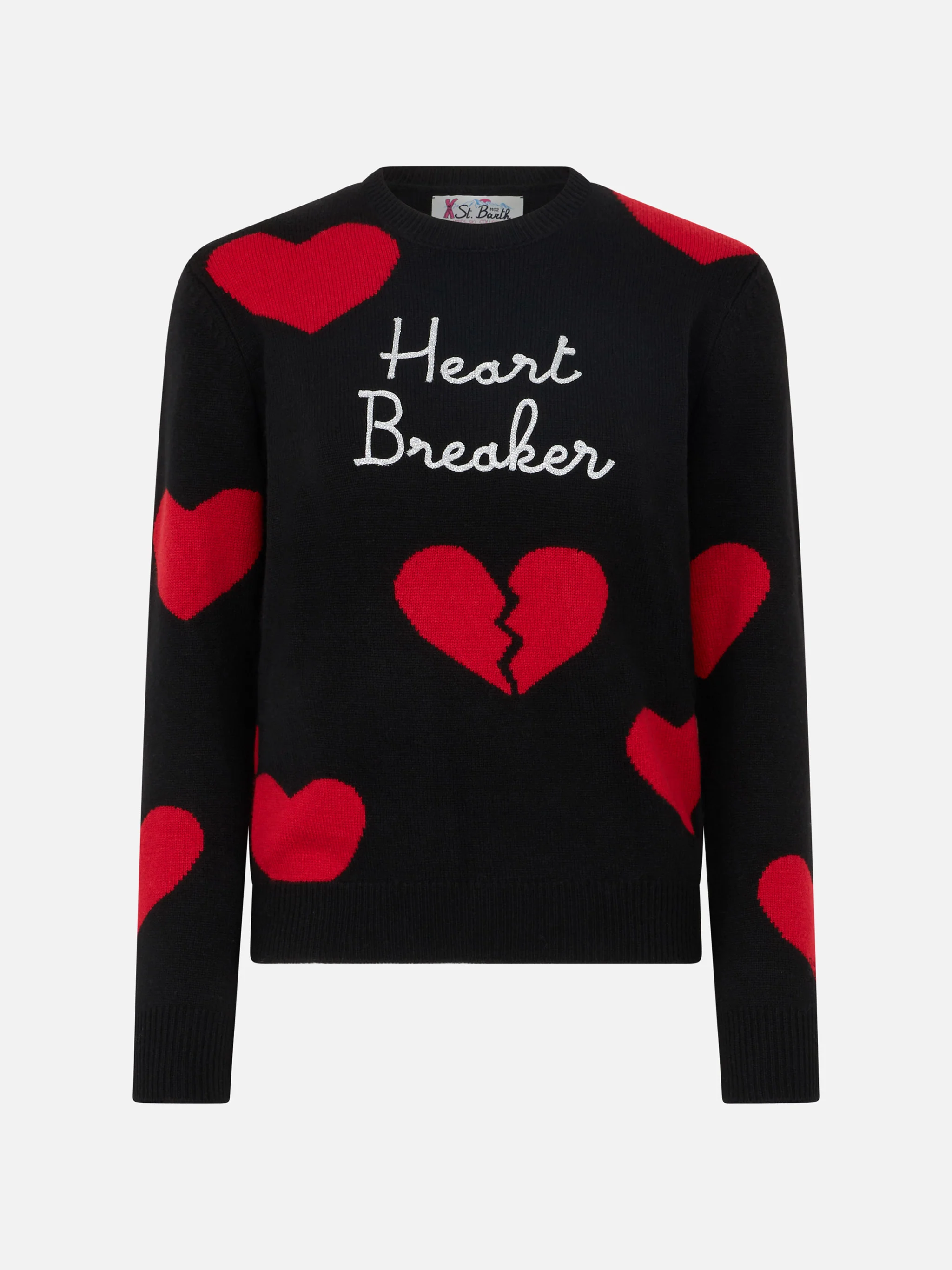 New Queen black sweater with Heart Breaker embroidery and heart jacquard - Image 4