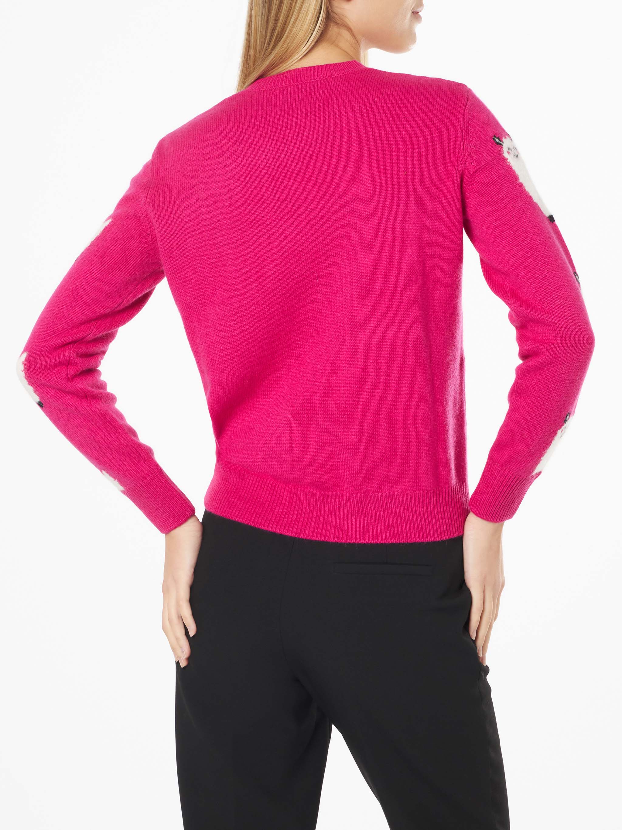 New Queen fuchsia alpaca blend sweater with L Amour embroidery - Image 3